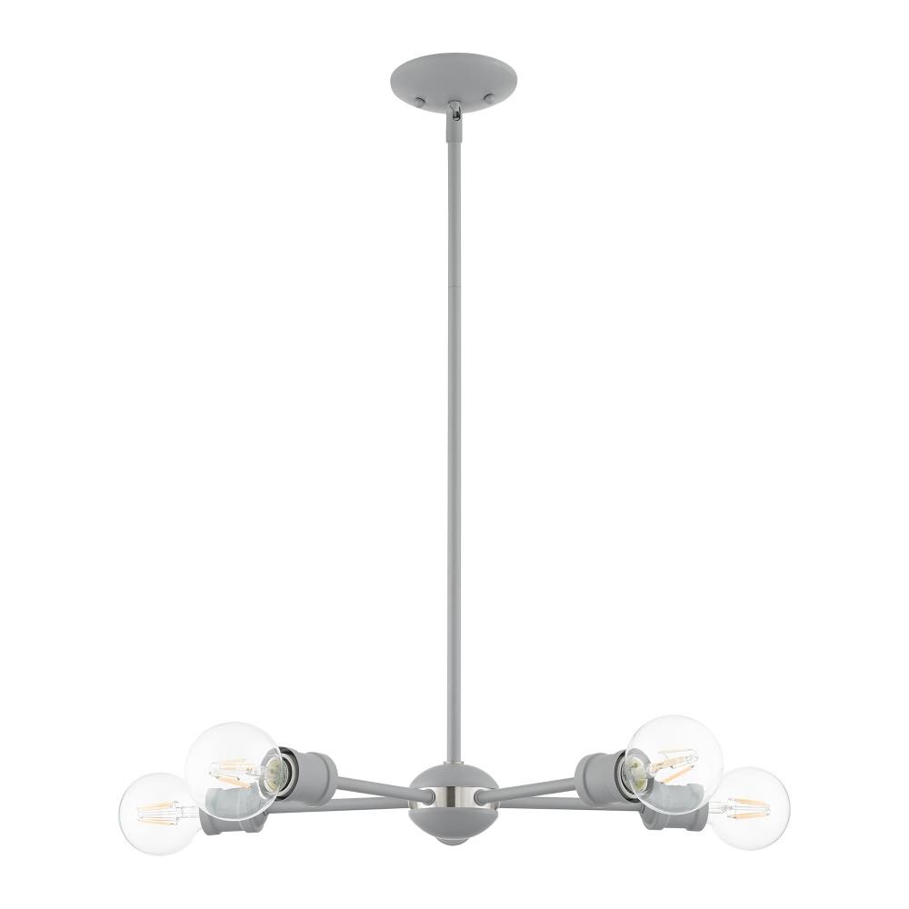 Lansdale 5-Light Nordic Gray & Brushed Nickel Crystal Chandelier