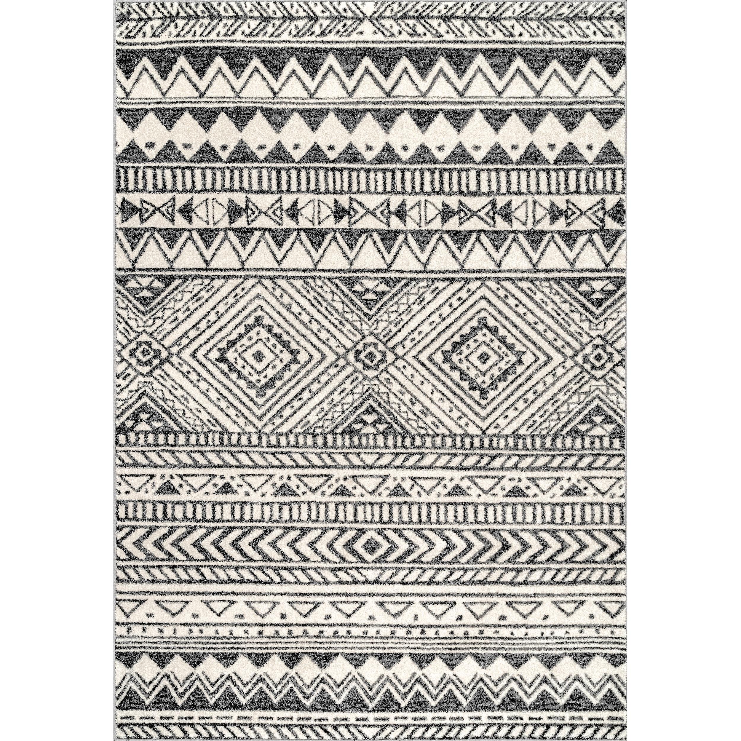 nuLOOM BDBD03B-S606 Becky 6 x 6 (ft) Loomed Polypropylene Dark Gray Square Indoor Geometric Area rug