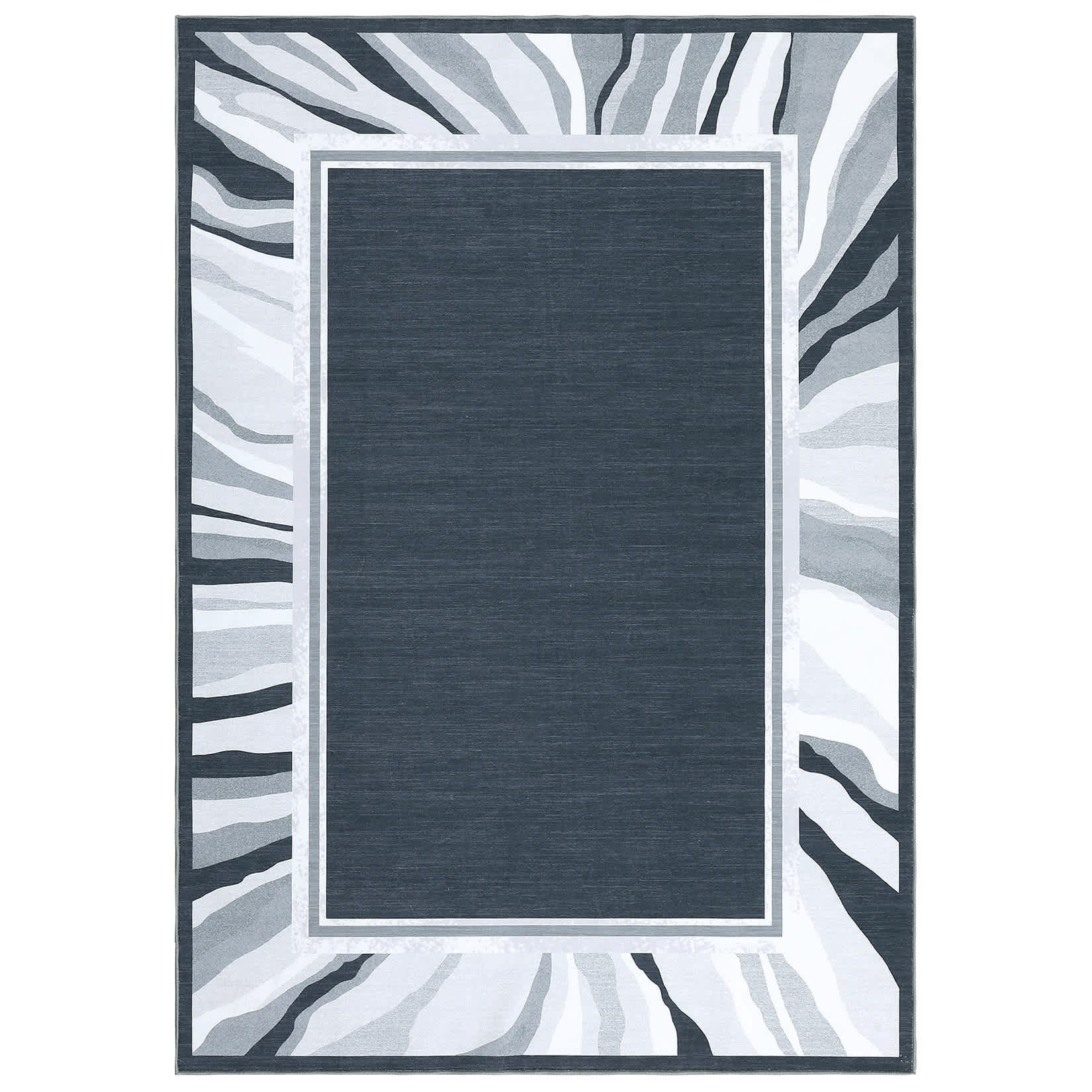 Qeetex LSN-PHO-13TBU3WS 9 x 12 ft Polyester Small Circle Velvet Gray Rectangular Hallway Bathroom Entryway Kitchen Office Foldable Geometric Printed Modern Washable Area Rug