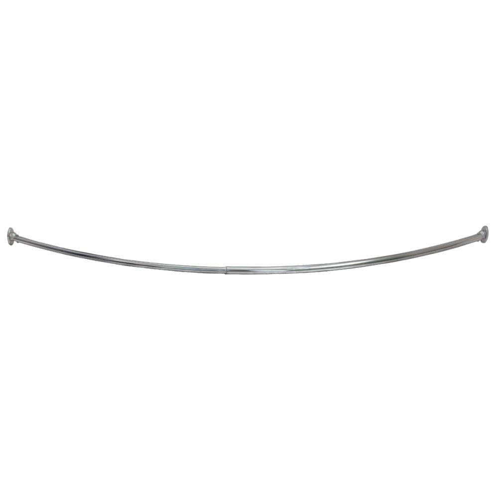 Design House 533620 55-in to 63-in Satin Nickel Fixed Single curve Adjustable Shower Curtain Rod