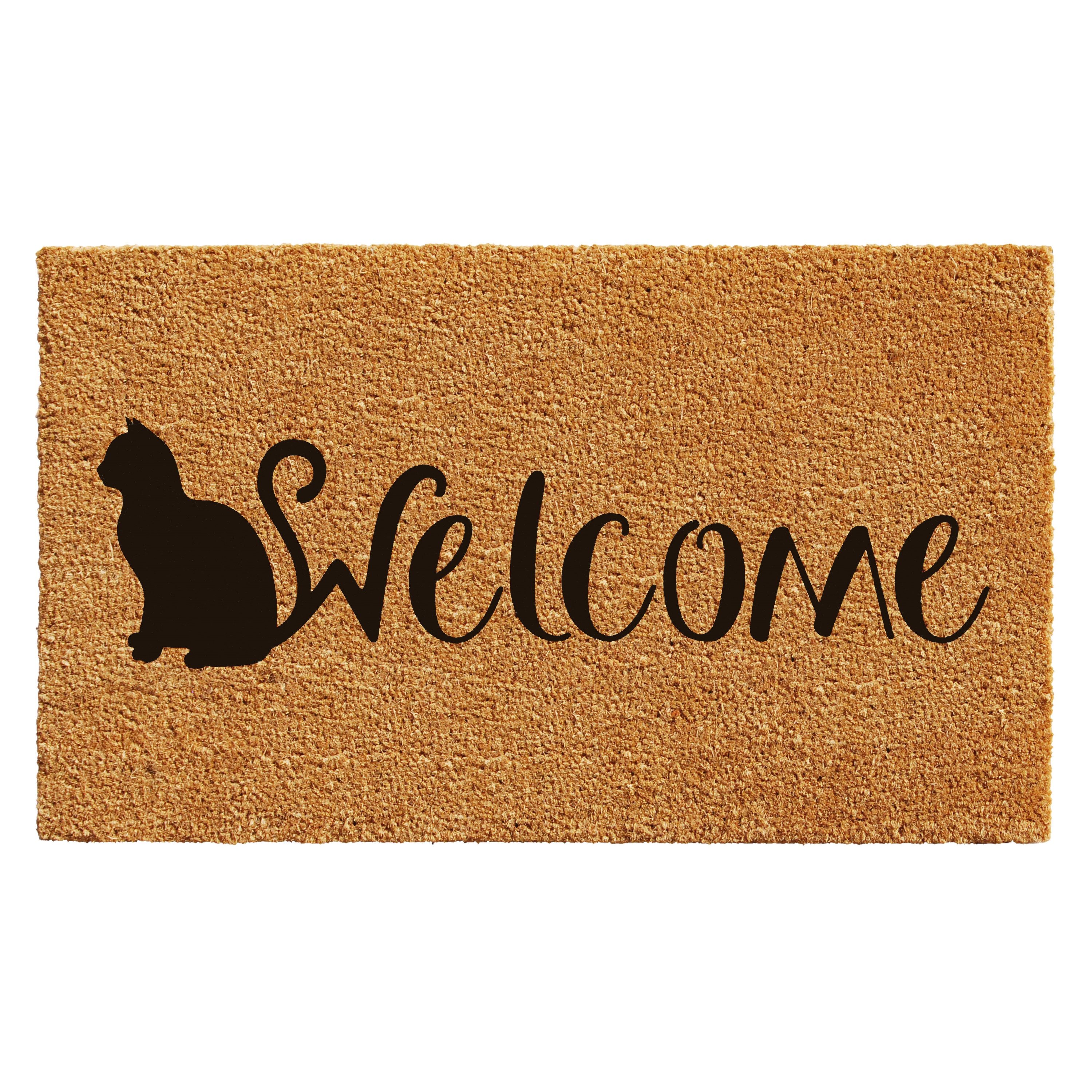 Brown Coir Animal Print Outdoor Welcome Doormat