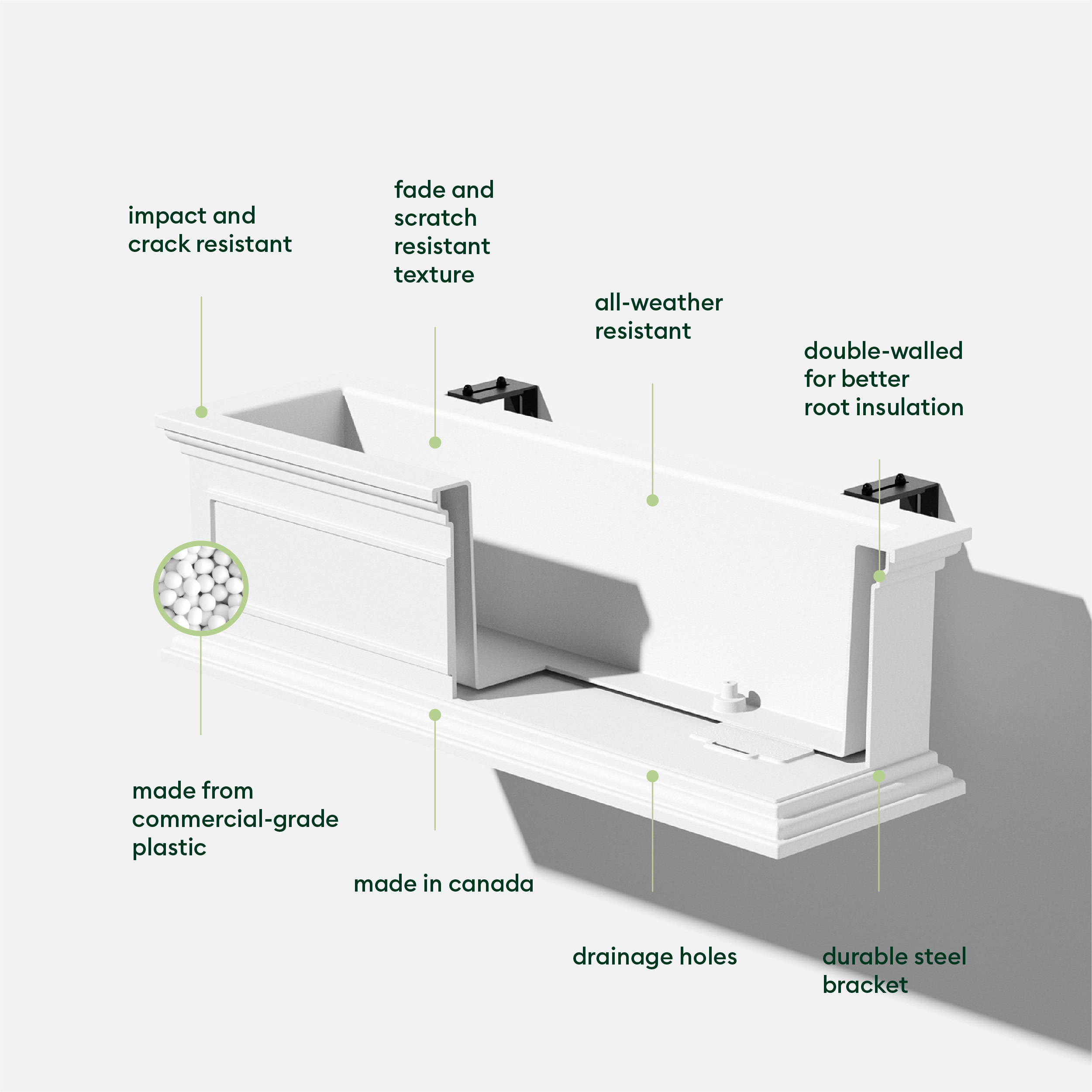 Veradek BXVHGWB36W Planter-Window-Box - View #2
