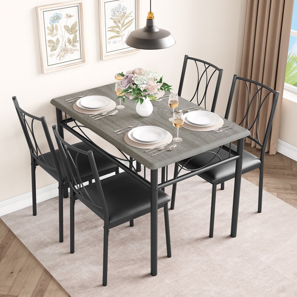 Garvee PHO-0XJXWIXK Retro Gray Rustic Dining Room Set with Rectangular Table ( Seats 4 )