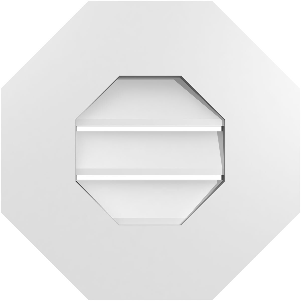 Ekena Millwork GVPOC14X1401SF 14-Inches x 14-Inches Off-white Octagon PVC Gable Louver Vent