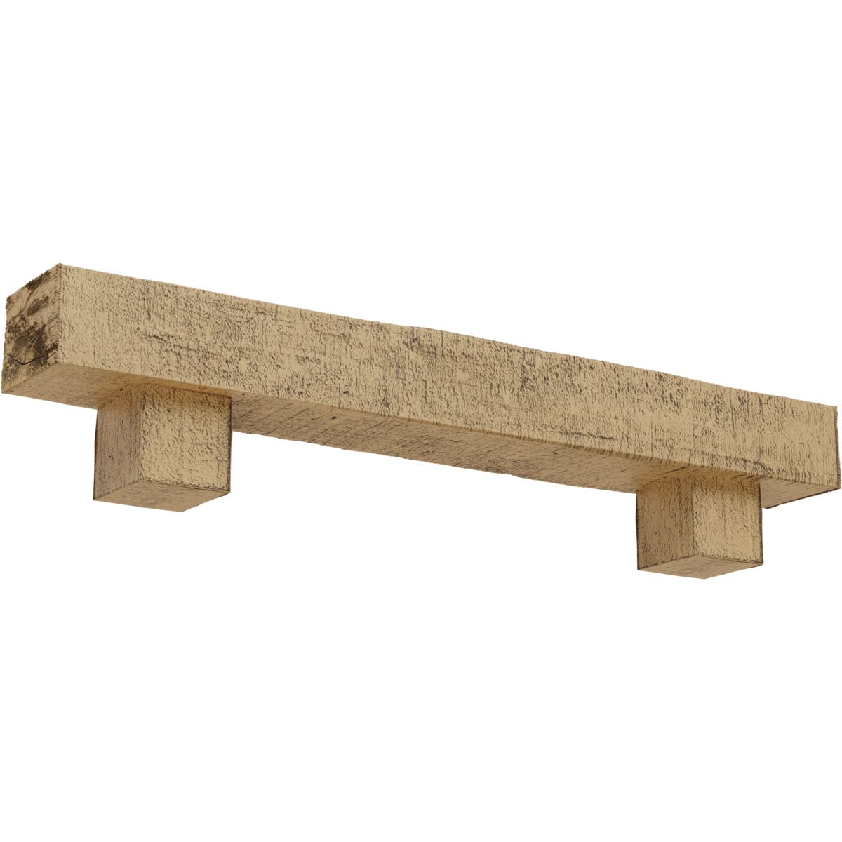 Ekena Millwork MANURC04X04X48AOPP 48-in W x 4-in H x 4-in D Pine (Natural) Hollow Urethane Rustic Fireplace Mantel