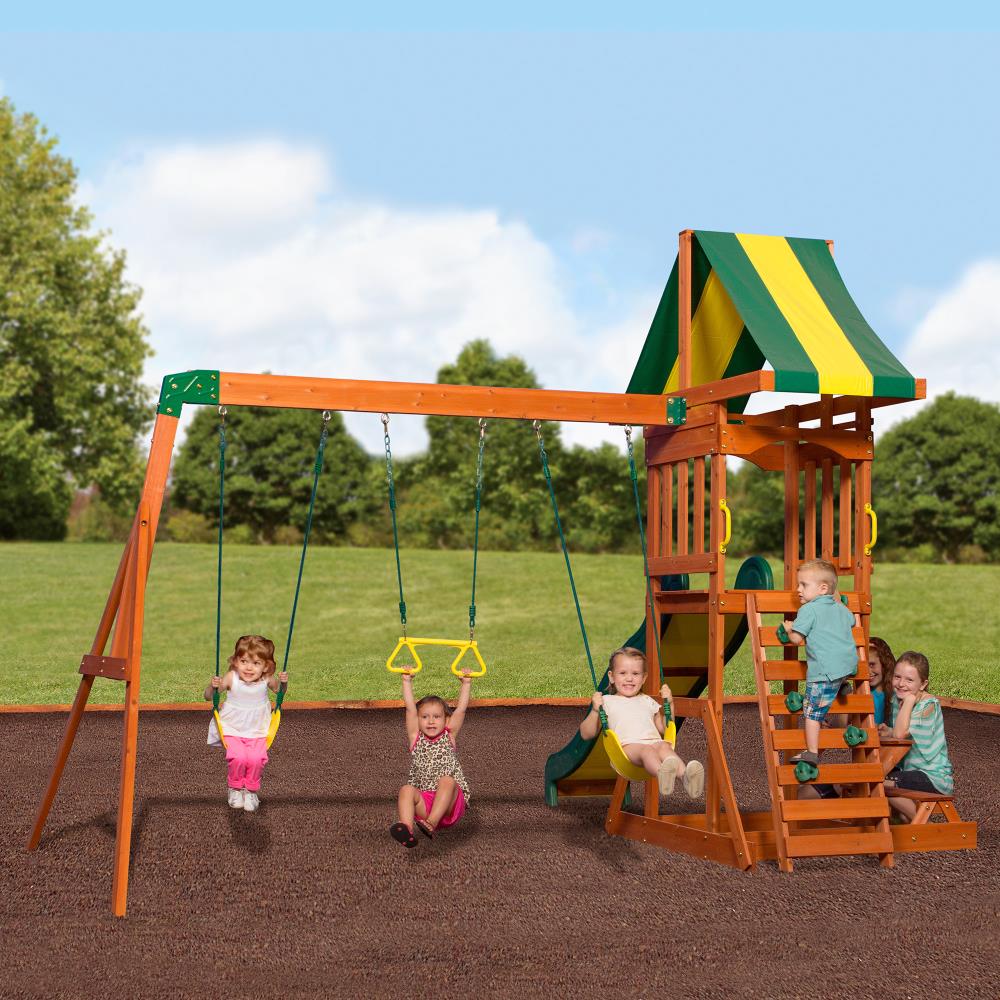 Backyard Discovery Prestige Residential Wood Playset With Slide At