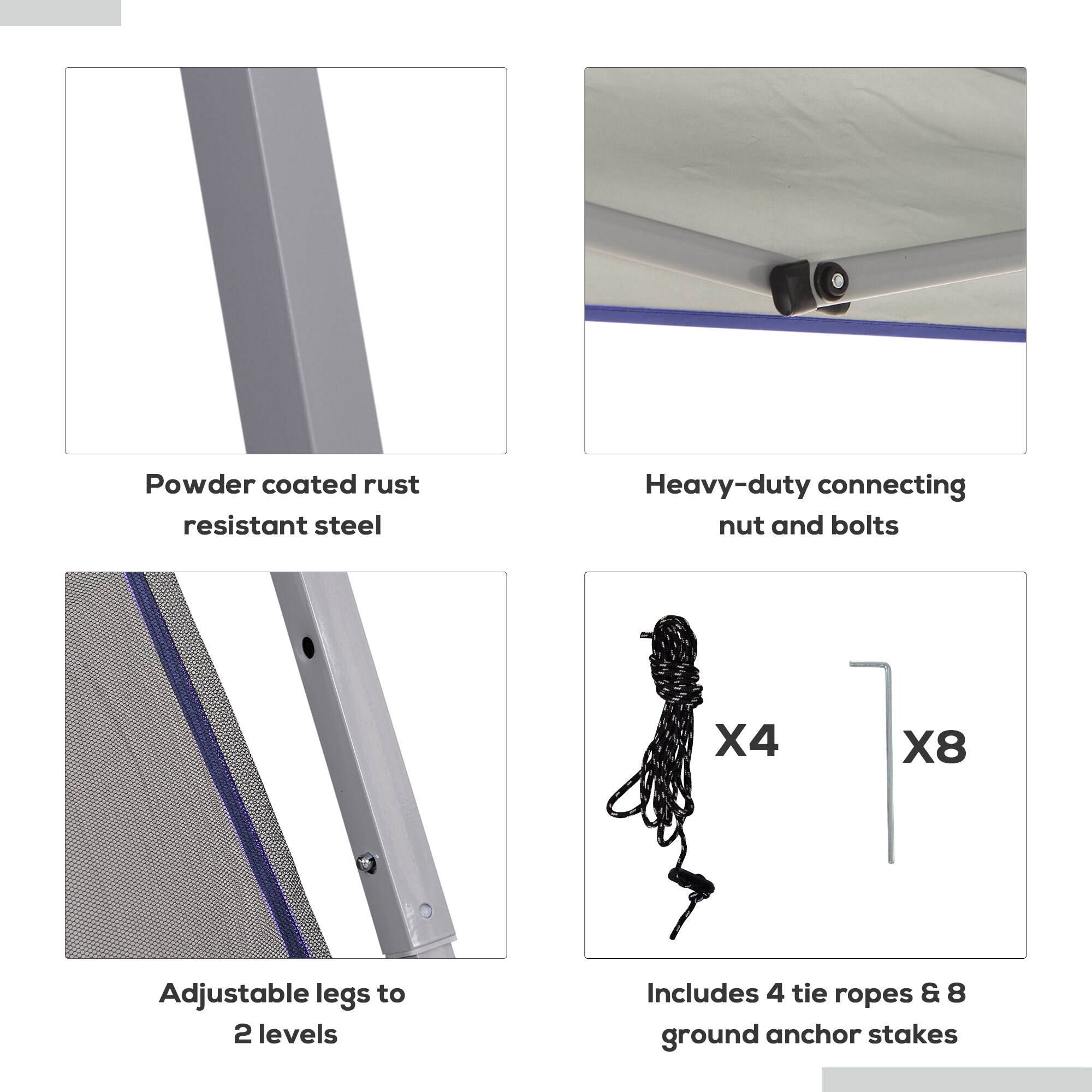 Outsunny 84C-155BU Canopies-Sl - View #8