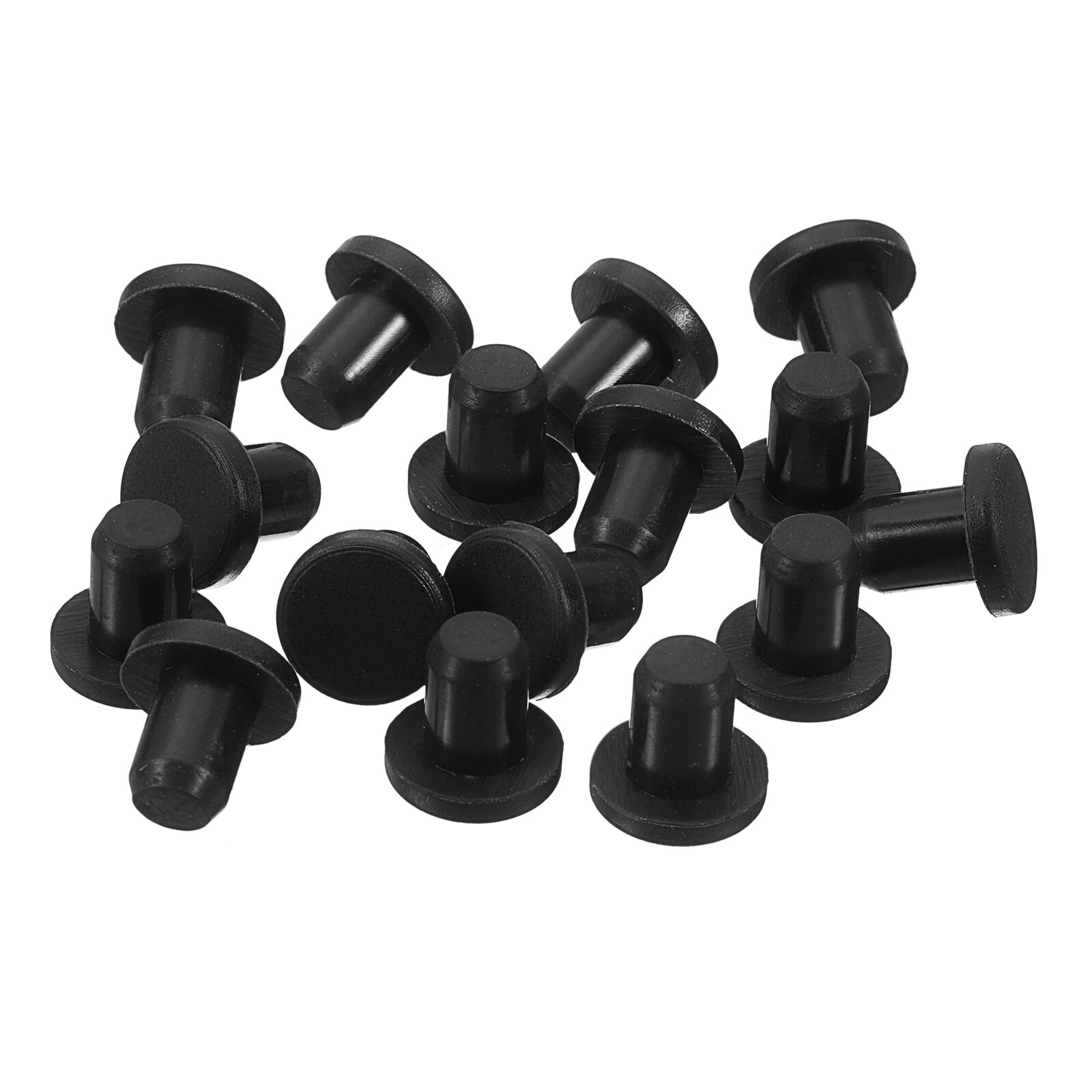 Unique Bargains 16pcs Black Rubber Stopper 5.8mm Plug Holes for 5.5/0.22inch Hole #S26011400UX7398