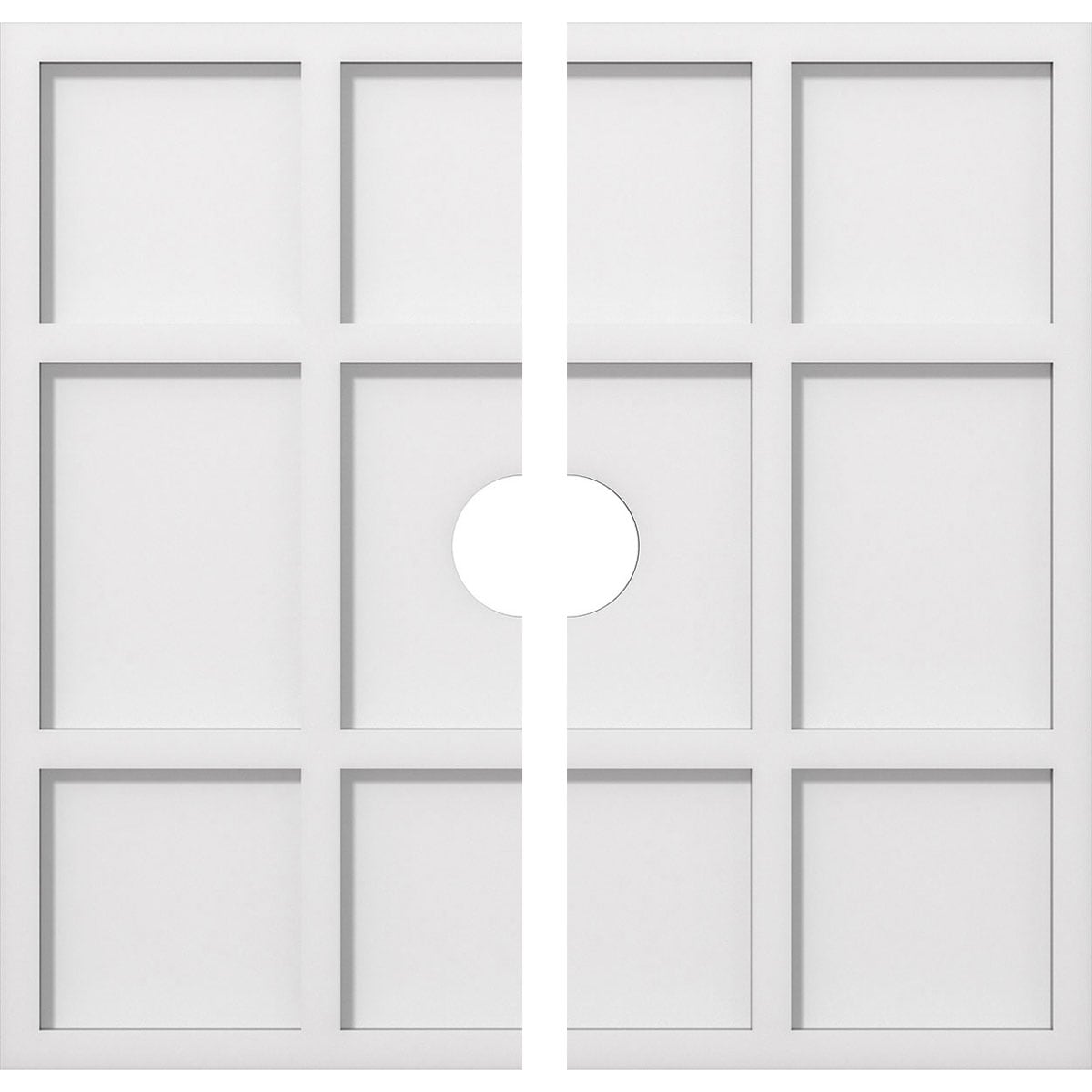 Ekena Millwork CMP22RK2-03000 Rubik 22-in W x 22-in L Contemporary White PVC Split Ceiling Medallion