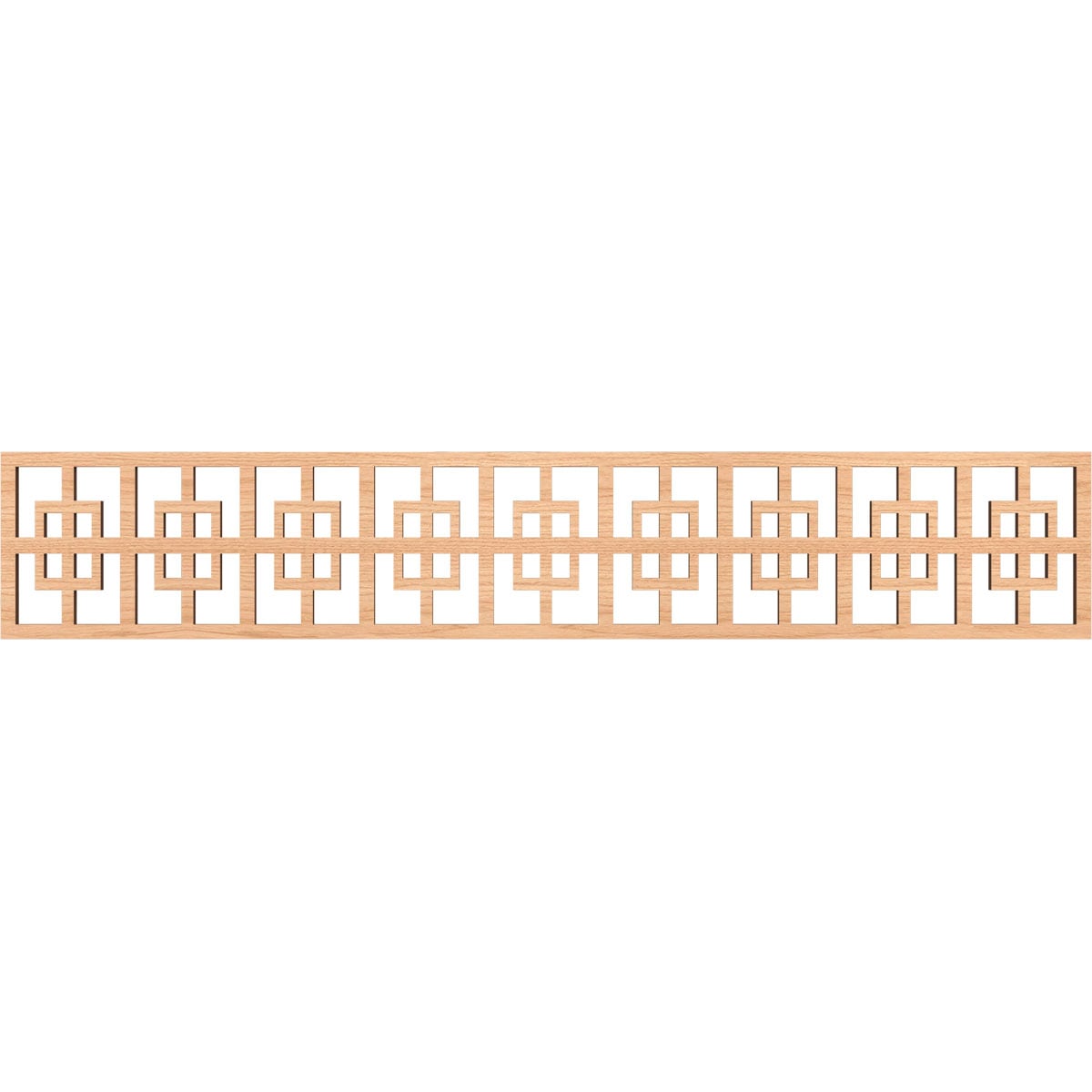 Ekena Millwork MLDB08X46CMBHI Cambridge Fretwork Flat Trim 8-in x 3.89-ft Hickory Brown Unfinished 2156633 Pierced Wall Panel Moulding