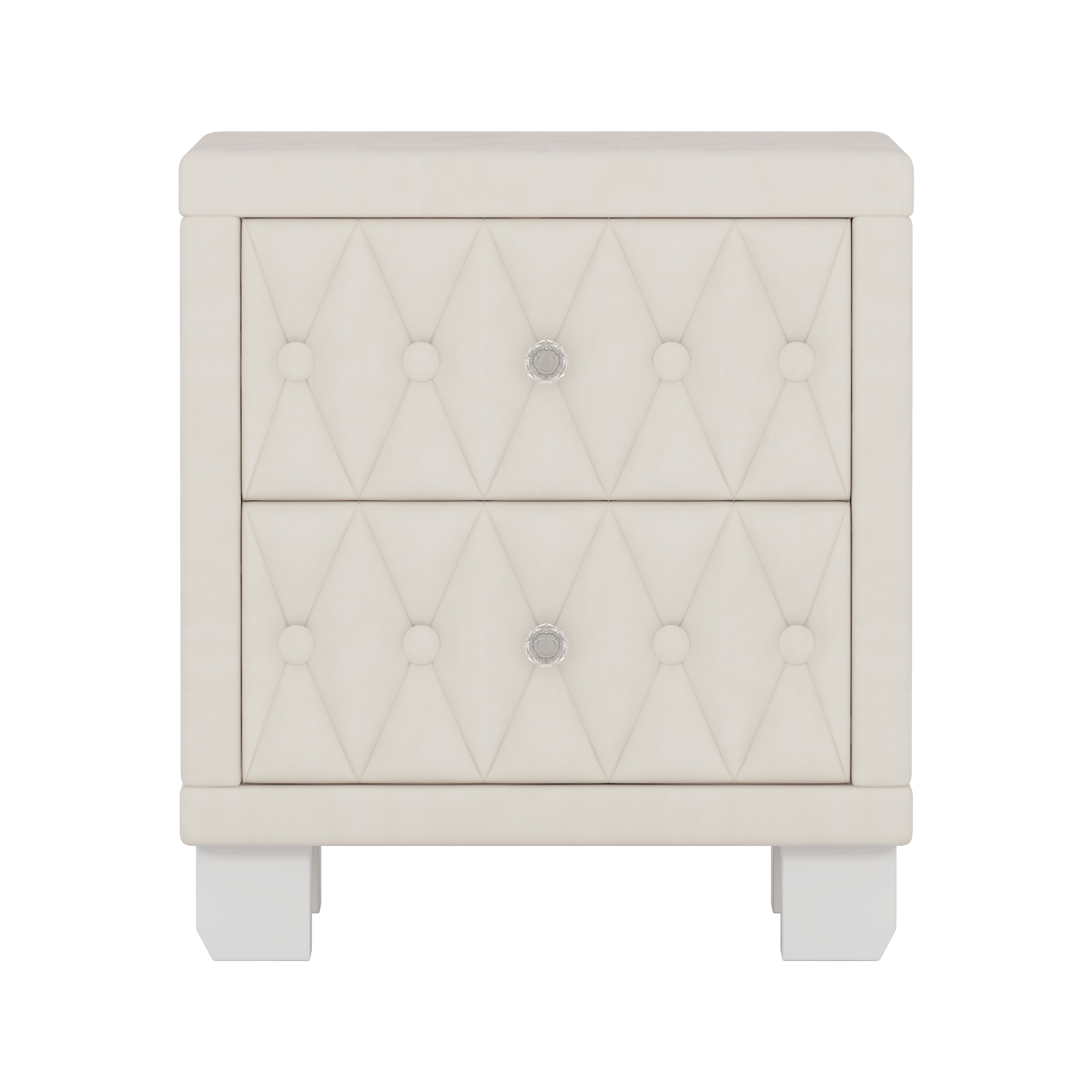 Clihome Beige 2 -Drawer 18.1-in W x 20-in H Modern Nightstand