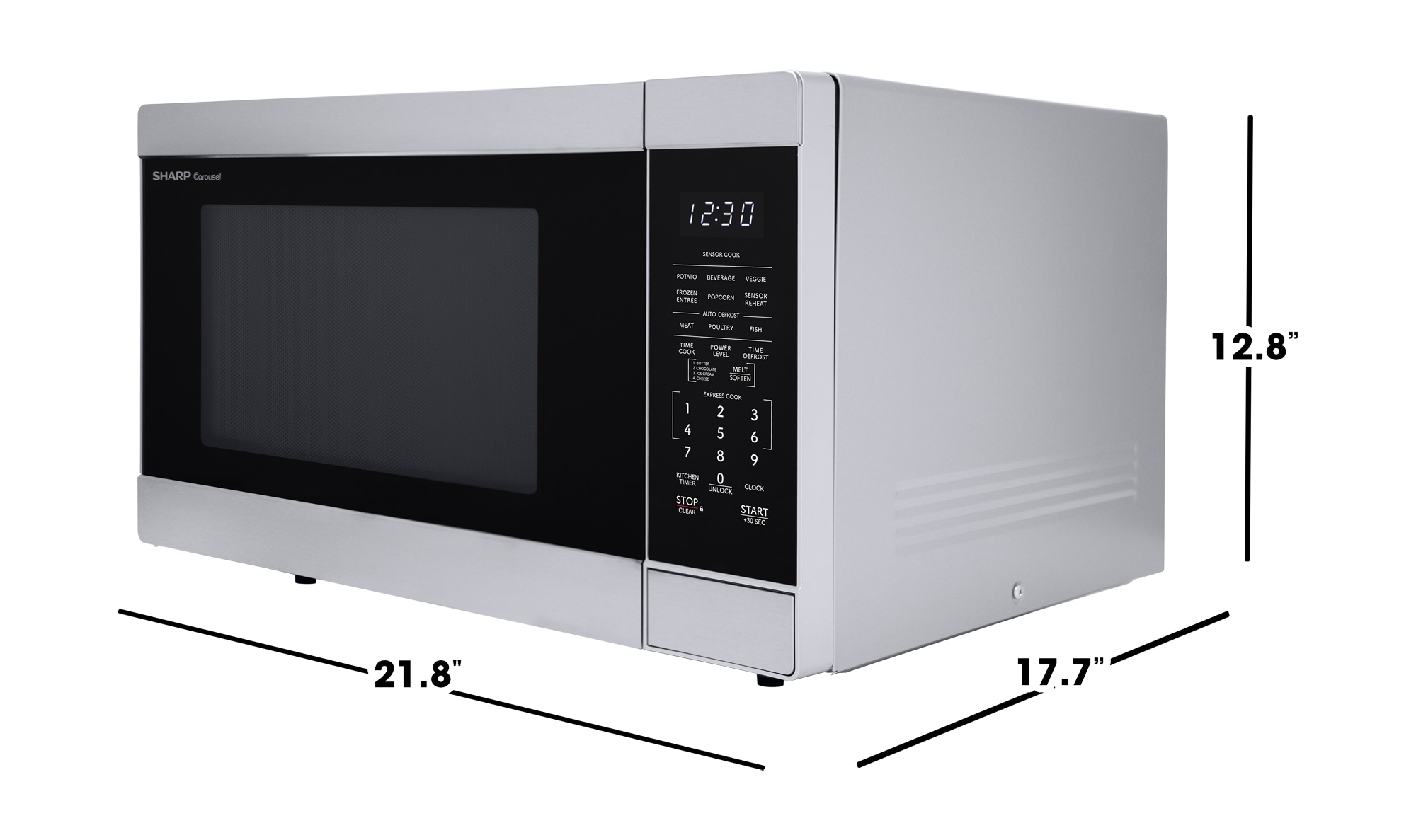 SHARP 2024 MICROWAVE STAINLESS STEEL (MODEL # SMC0912BS)