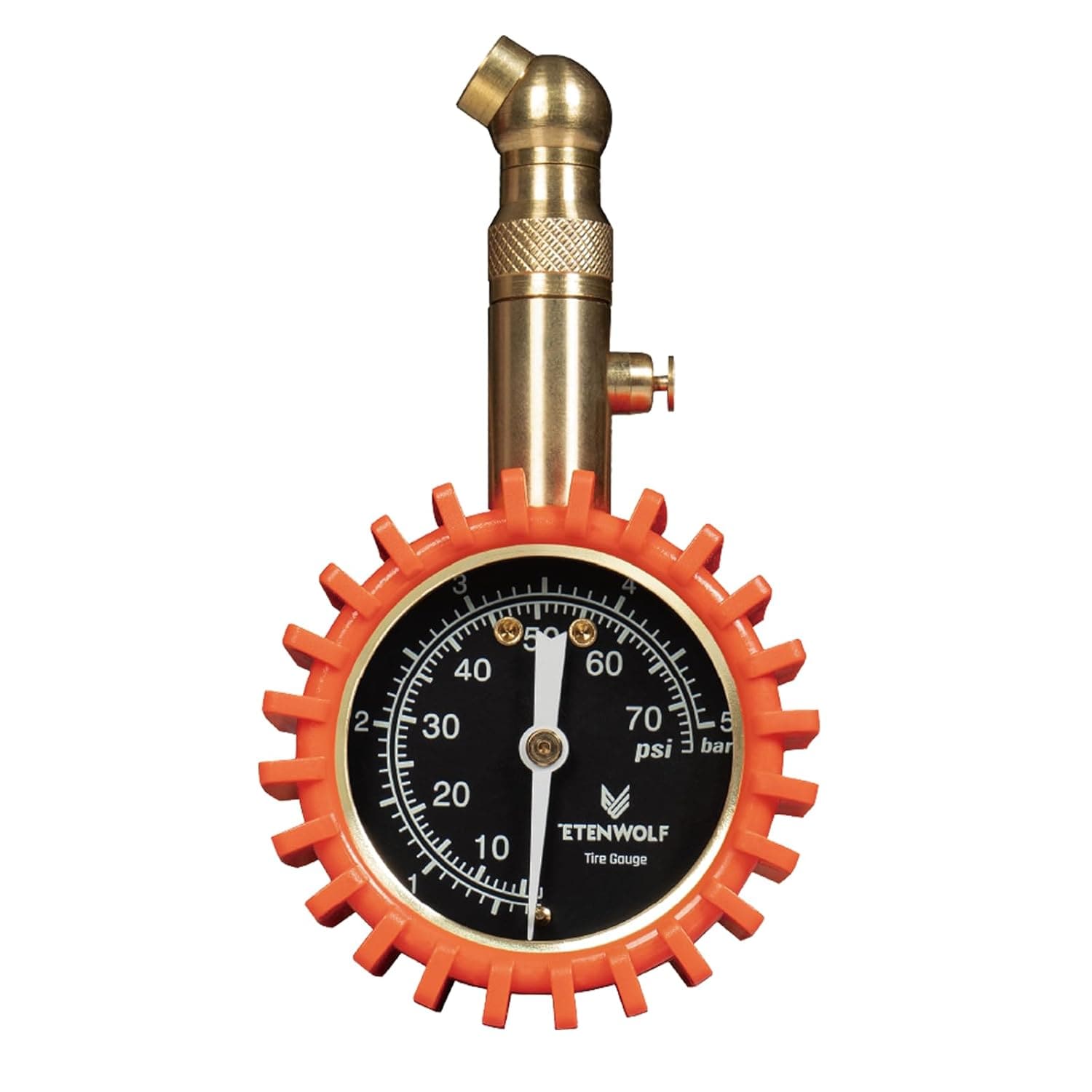 Etenwolf Heavy Duty Tire Pressure Gauge 0 to 75 PSI with Large Glow Dial and 360 Degree Swivel Chuck
