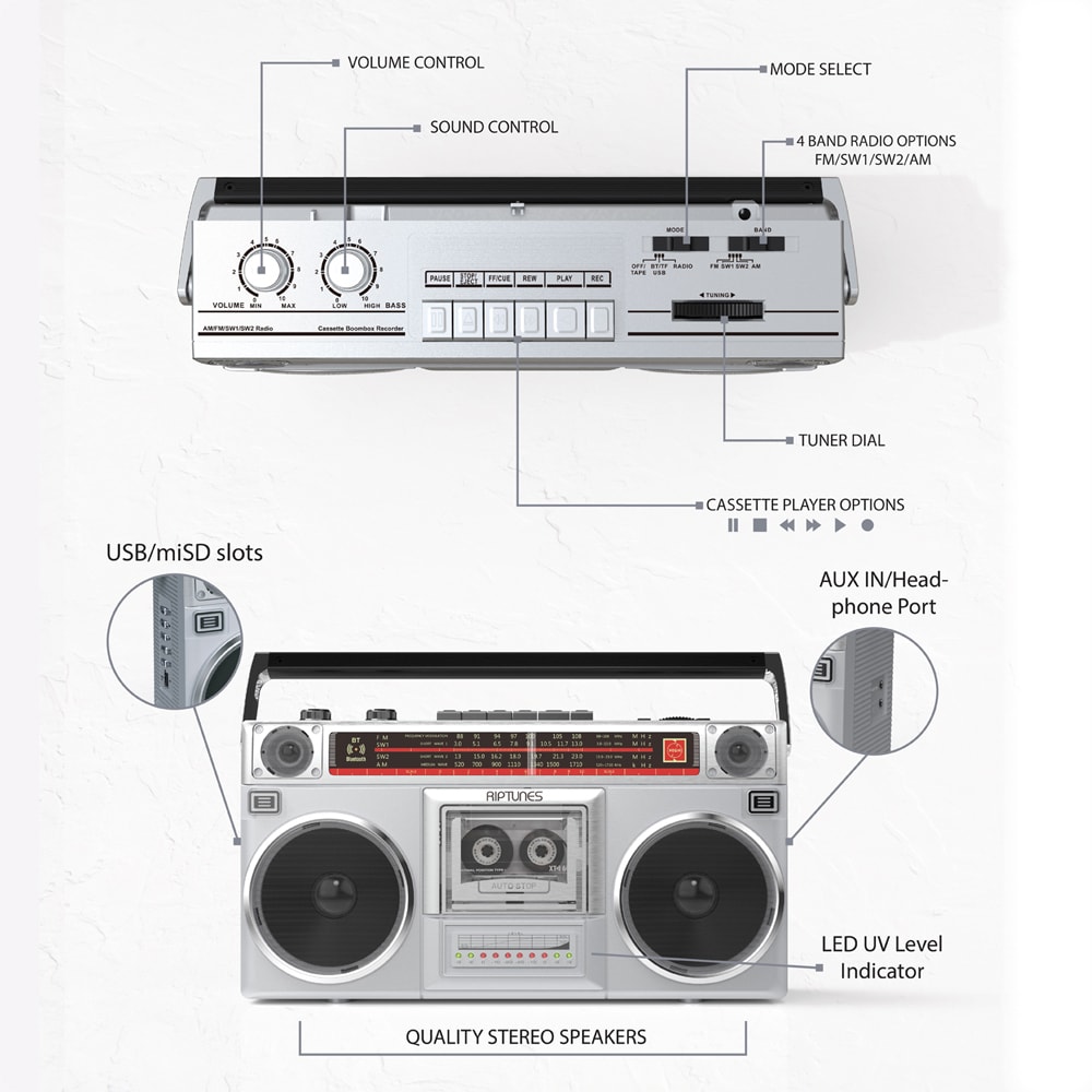 Riptunes WRACR510BTS697 Boomboxes-Radios - View #5