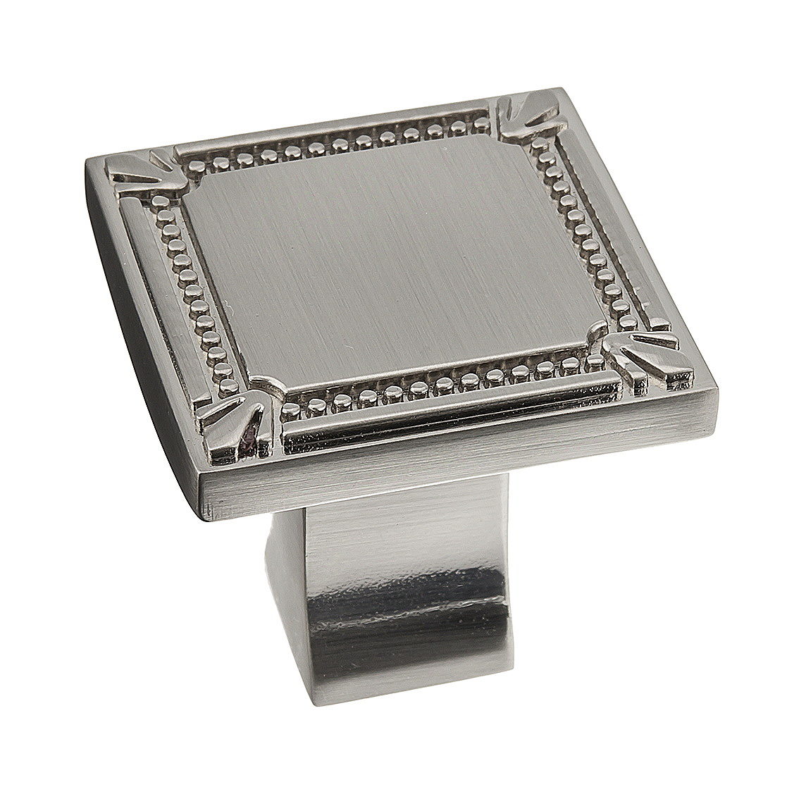 Richelieu BP78035195 Brossard 1-3/8-in Brushed Nickel Square Traditional Cabinet Knob