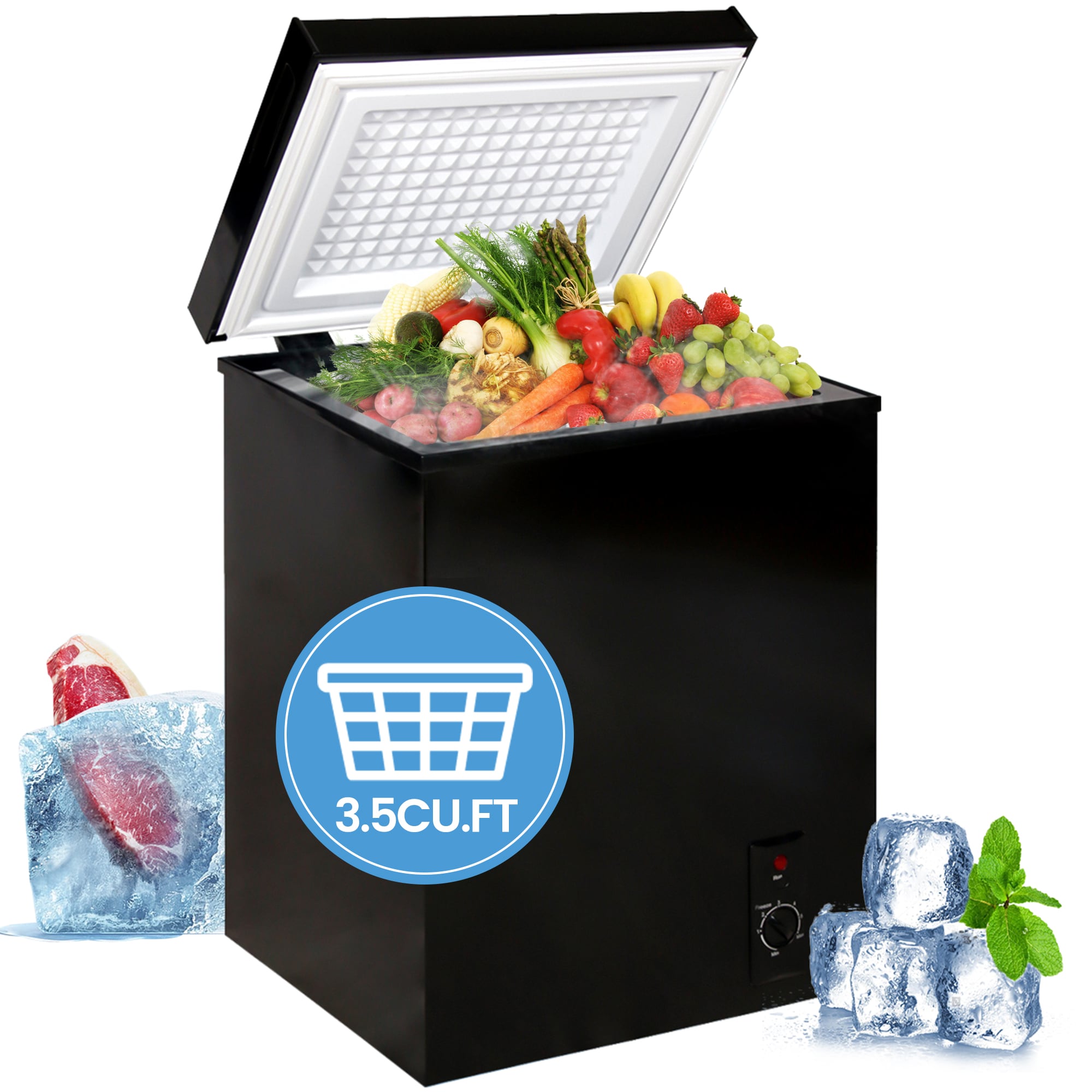 Jeremy Cass 3.5-cu ft Manual Defrost Chest Freezer (Black) in the Chest  Freezers department at