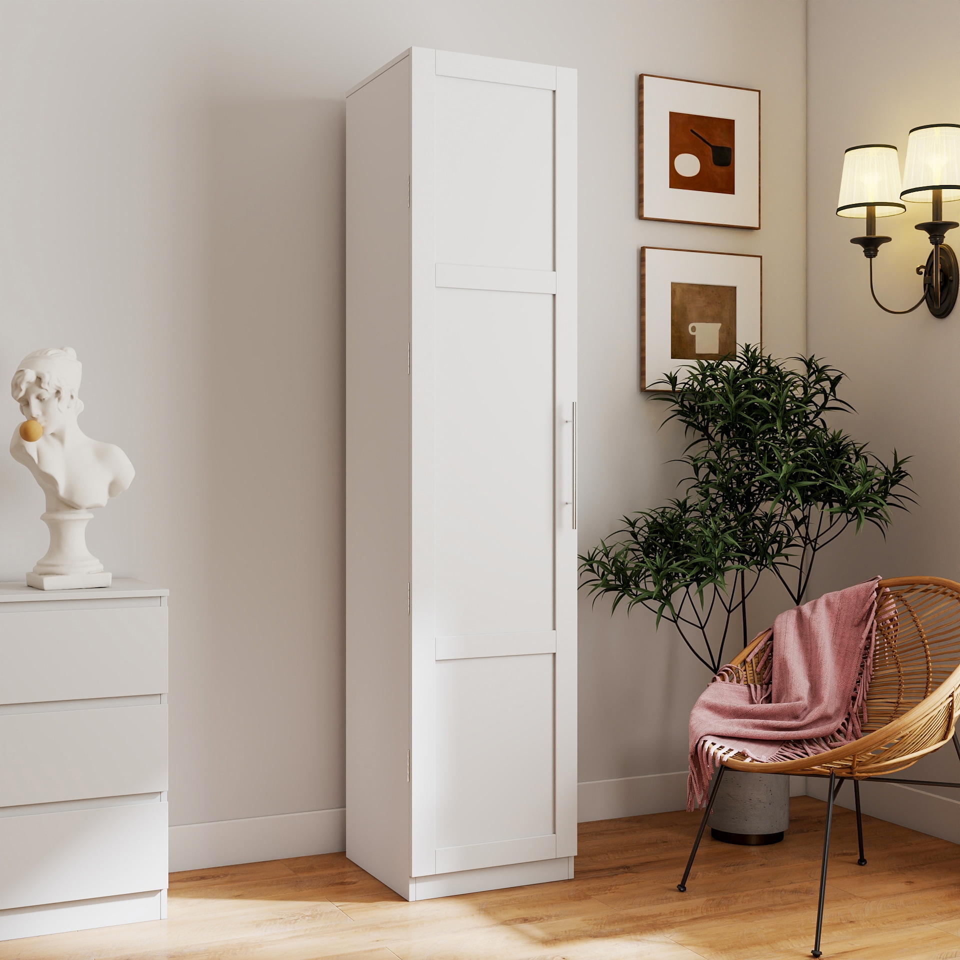 KTMBDW Kitchen Pantry Cabinet - Freestanding Storage Cabinet with Doors ...