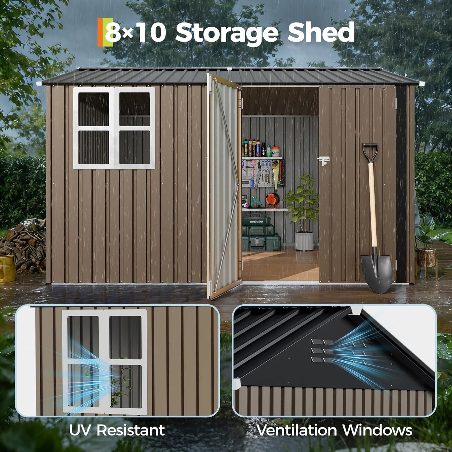 Garvee HF-PPG-3438UJBH Metal-Storage-Buildings-Sheds - View #4