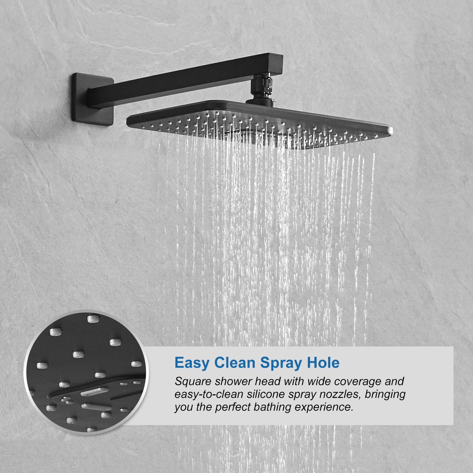 BWE A-95009-BLACK Showerhead-Bar-Panels - View #3