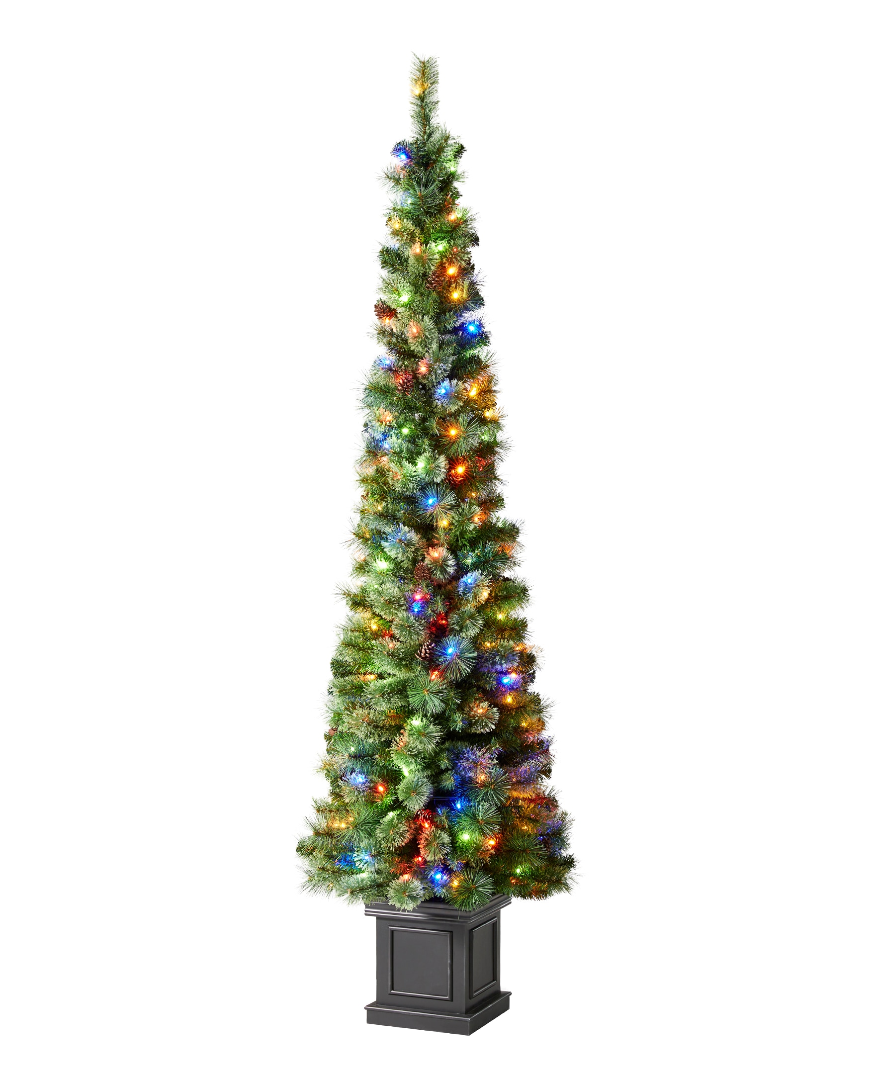 Glitzhome 2030800024 7-ft Pre-lit Pencil Artificial Christmas Tree with White LED Lights