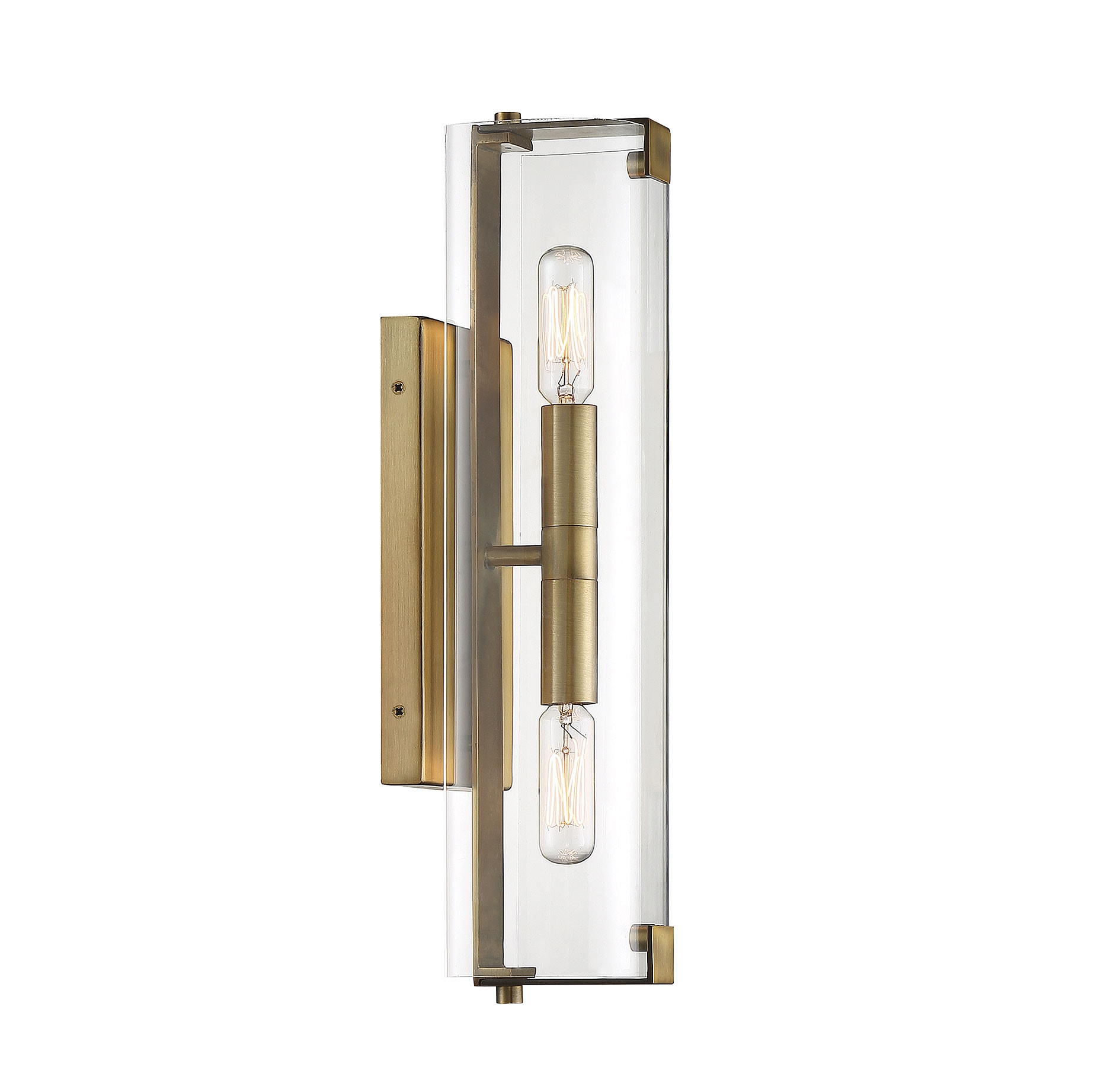 Winfield Dimmable Brass & Black Wall Sconce with Clear Glass