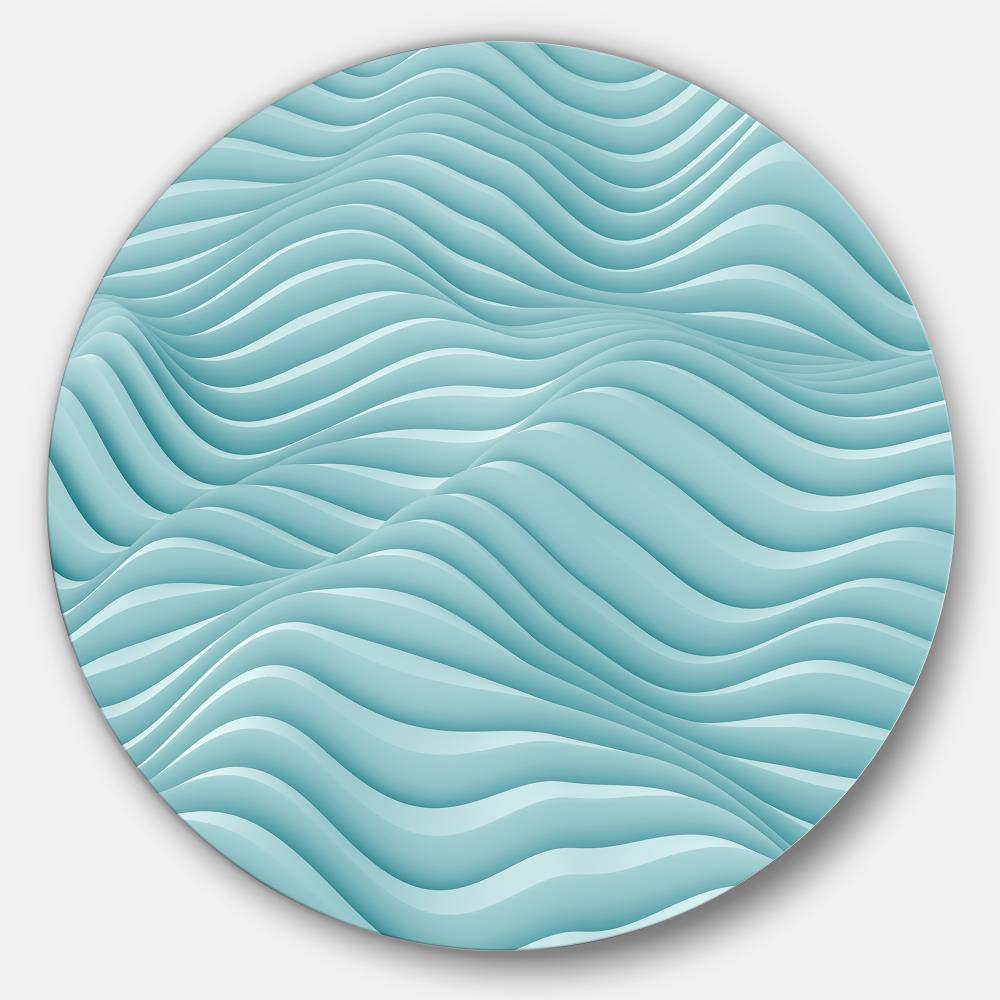 Fractal Rippled Blue 3D Waves Metal Wall Art