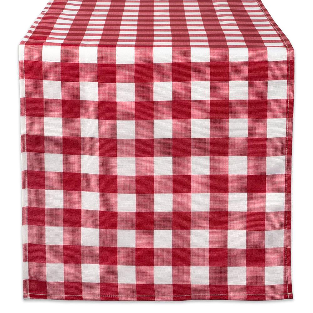 DII CAMZ38593 Red Check Table Runner
