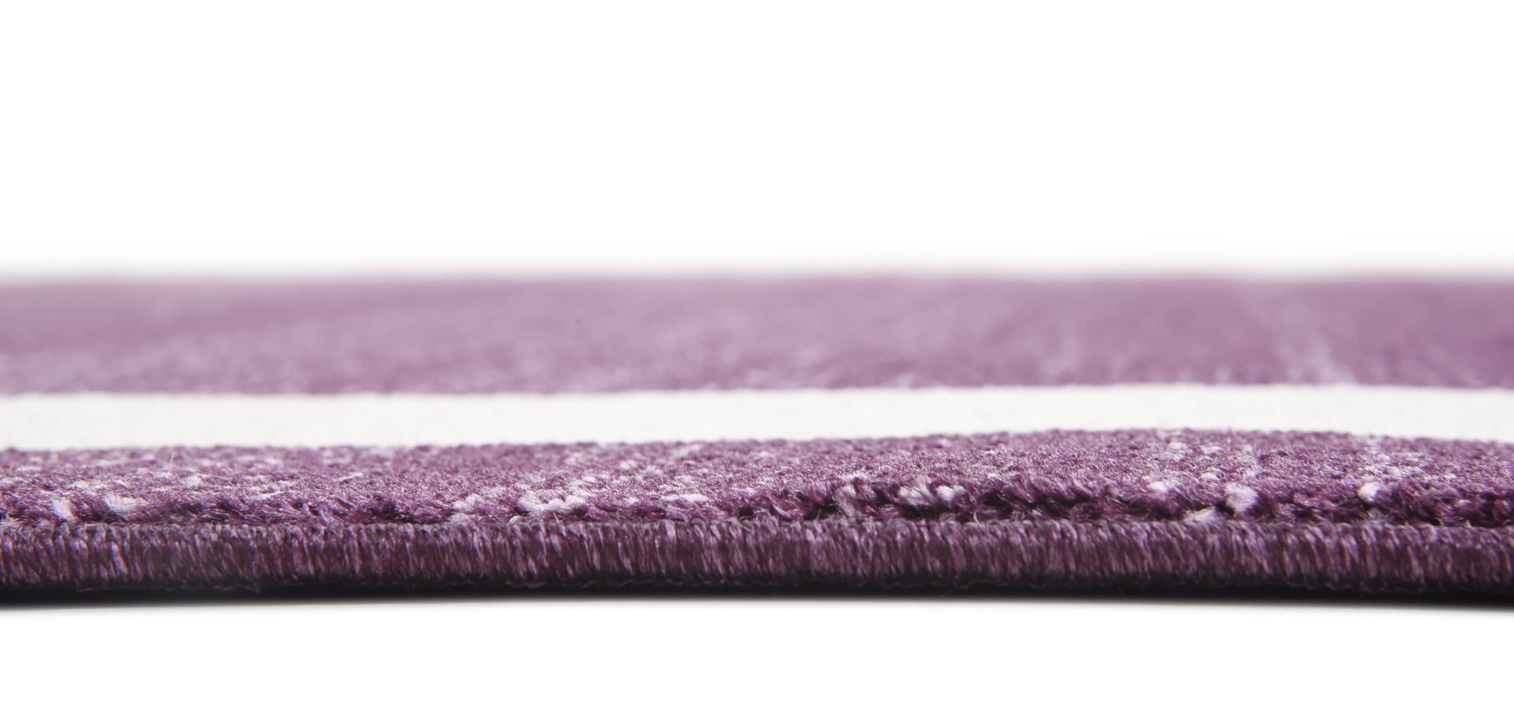 Violet and Ivory Square Tufted Synthetic Area Rug