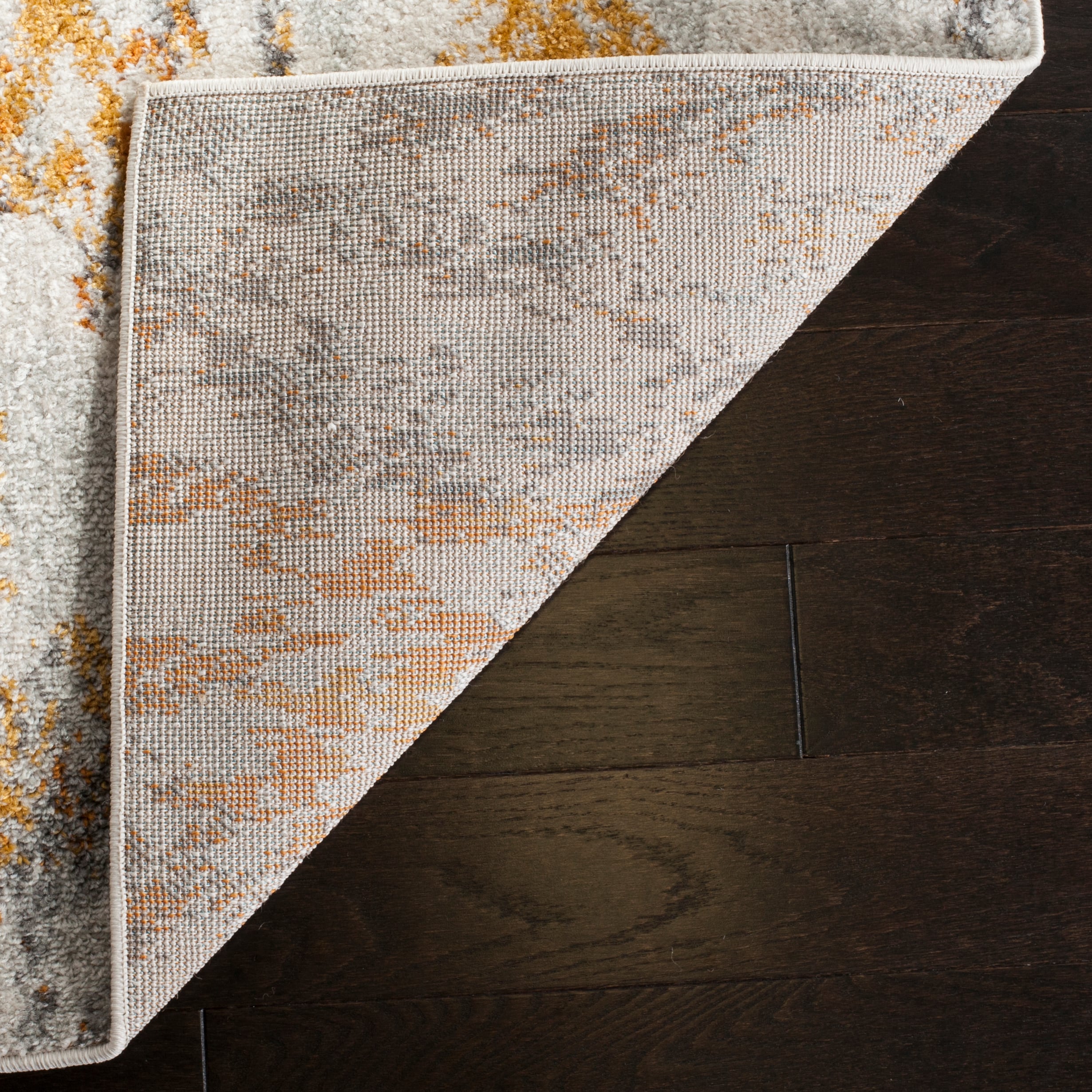 Reversible Easy-Care Cotton Blend 9' x 12' Cream/Orange Area Rug