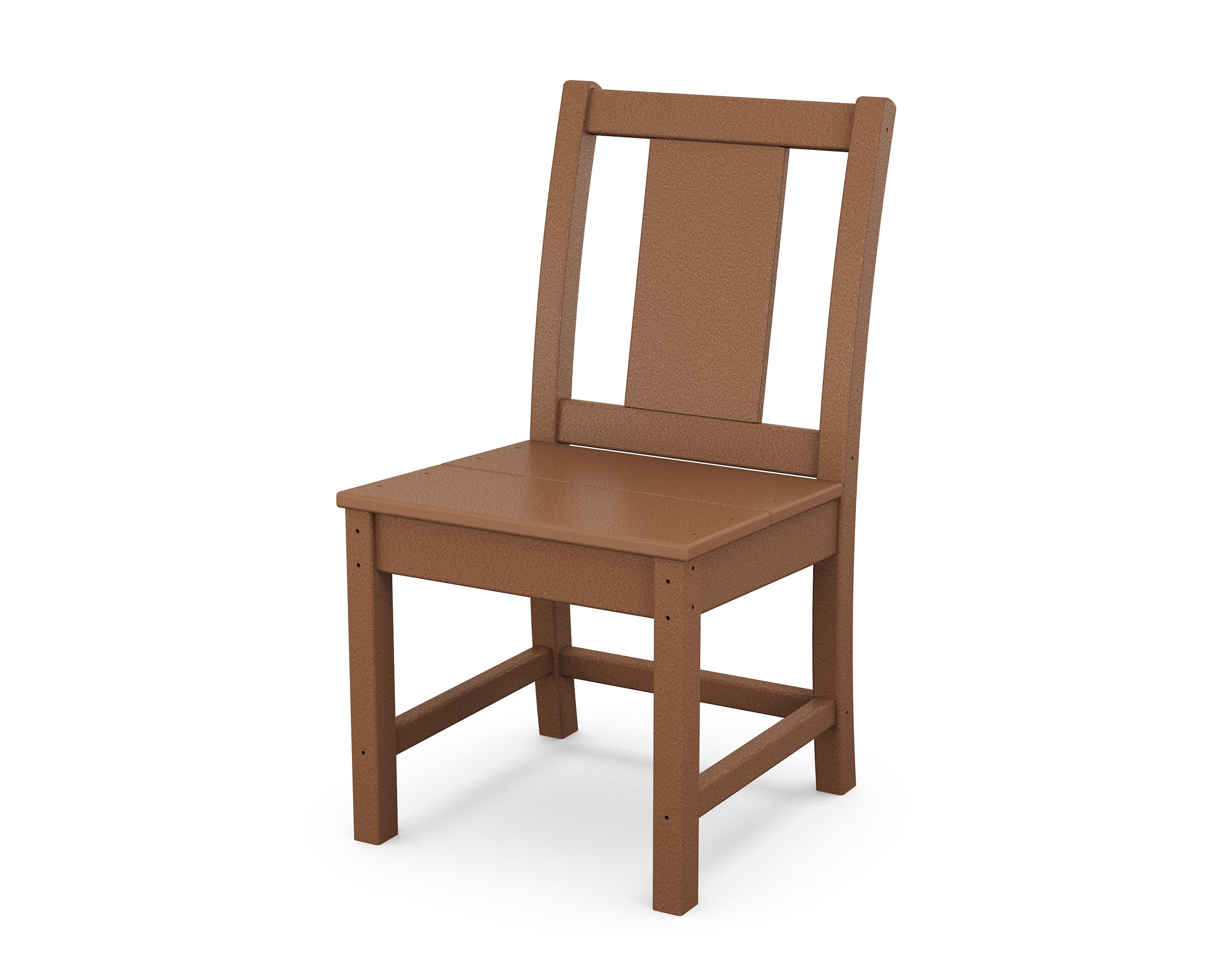 POLYWOOD TLD160TE Prairie Teak Plastic Frame Stationary Dining Chair with Slat Seat