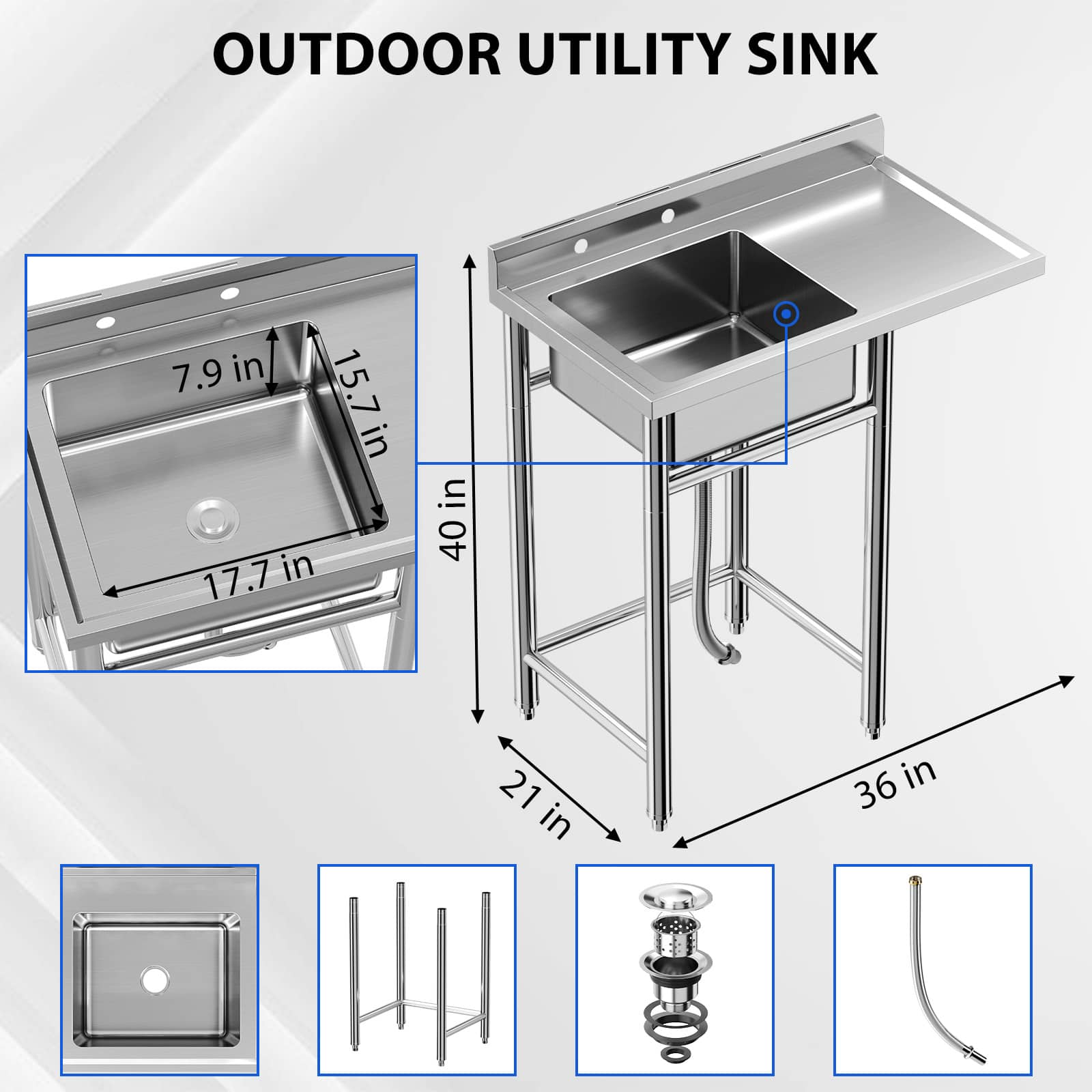 Qeetex JXNAG-PHO-12KKF4J3 Kitchen-Sinks - View #3