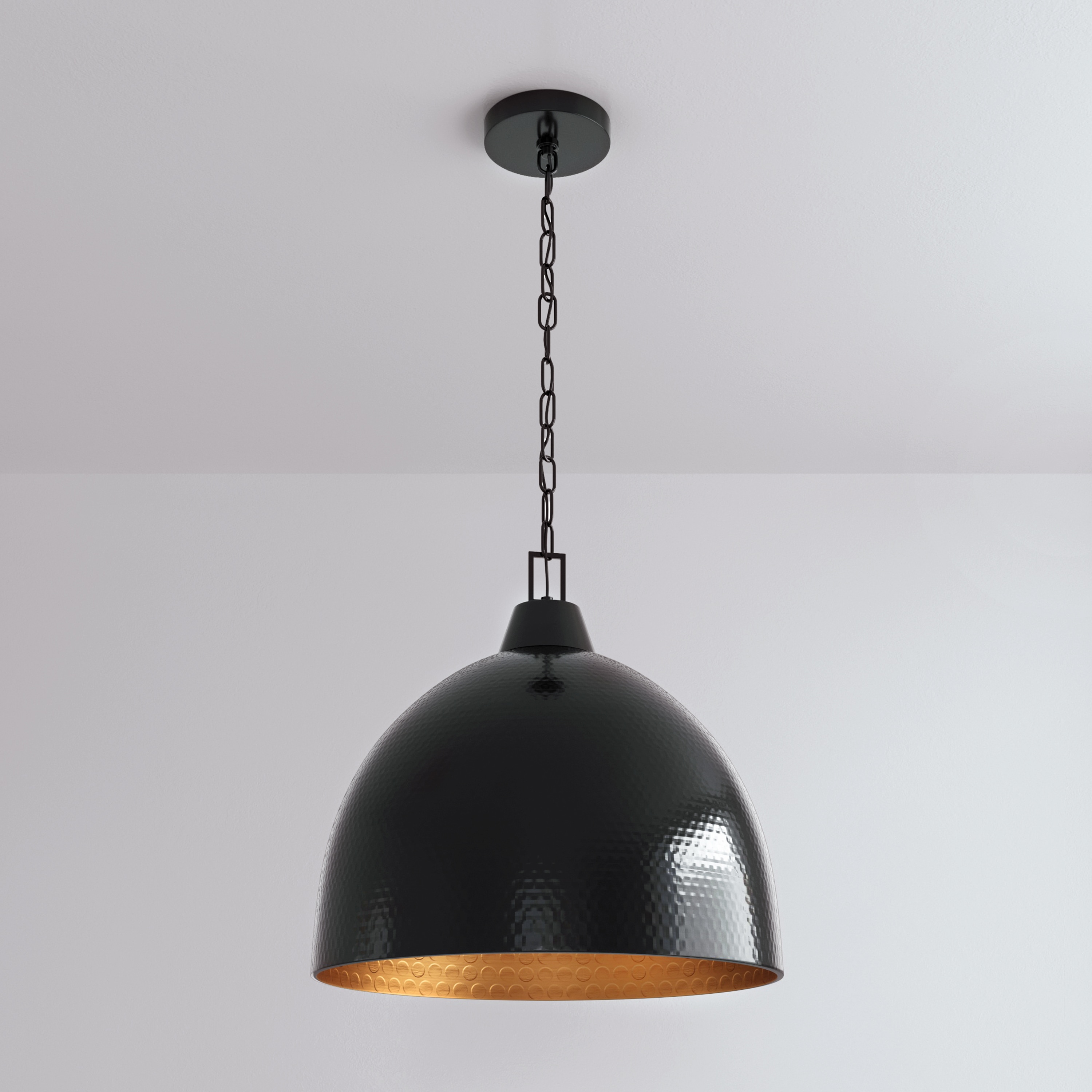 Millennium Lighting Arrco 3 -Light Black Stainless Steel Modern/contemporary Metal Dome Medium Hanging Pendant Light