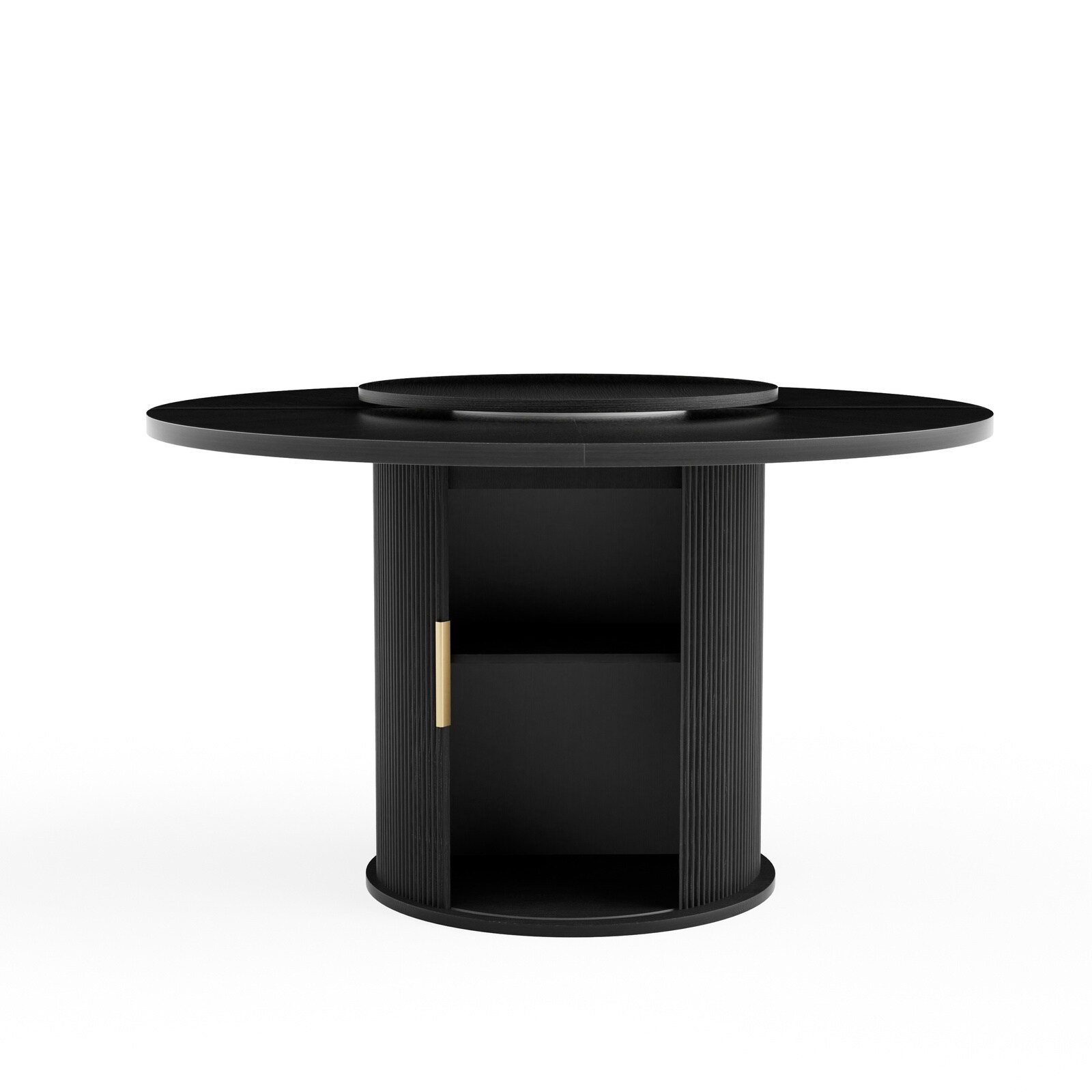 Horizons Prime 55 inch Black Round Dining Table with Engineered Wood ...