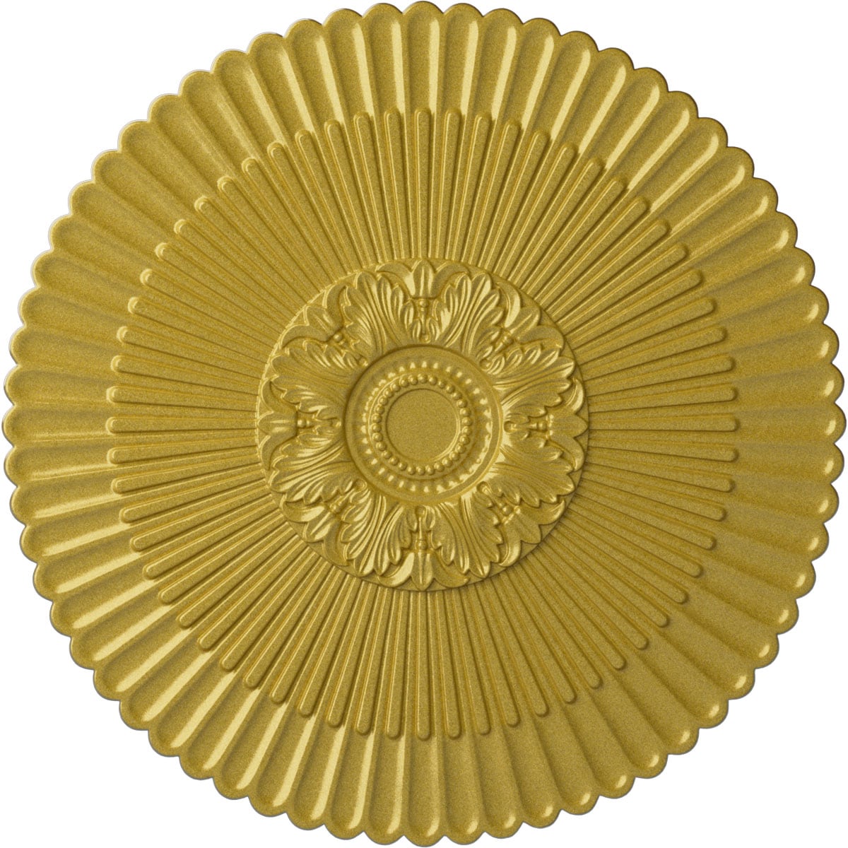Ekena Millwork CM41NERGS Nexus 41-in W x 41-in L Painted Rich Gold Polyurethane Whole Ceiling Medallion