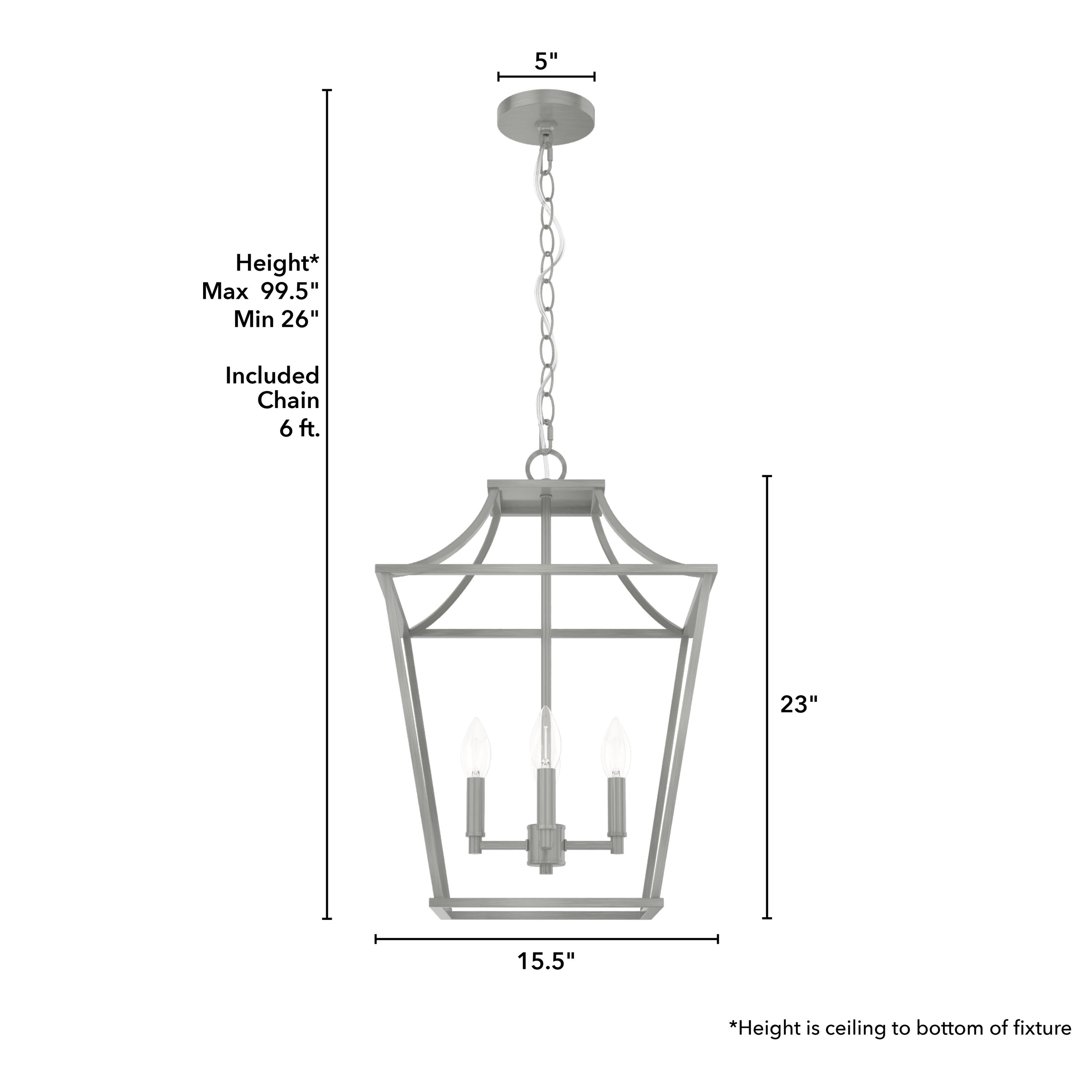 Hunter Laurel Ridge 4-Light Brushed Nickel Traditional Lantern LED ...