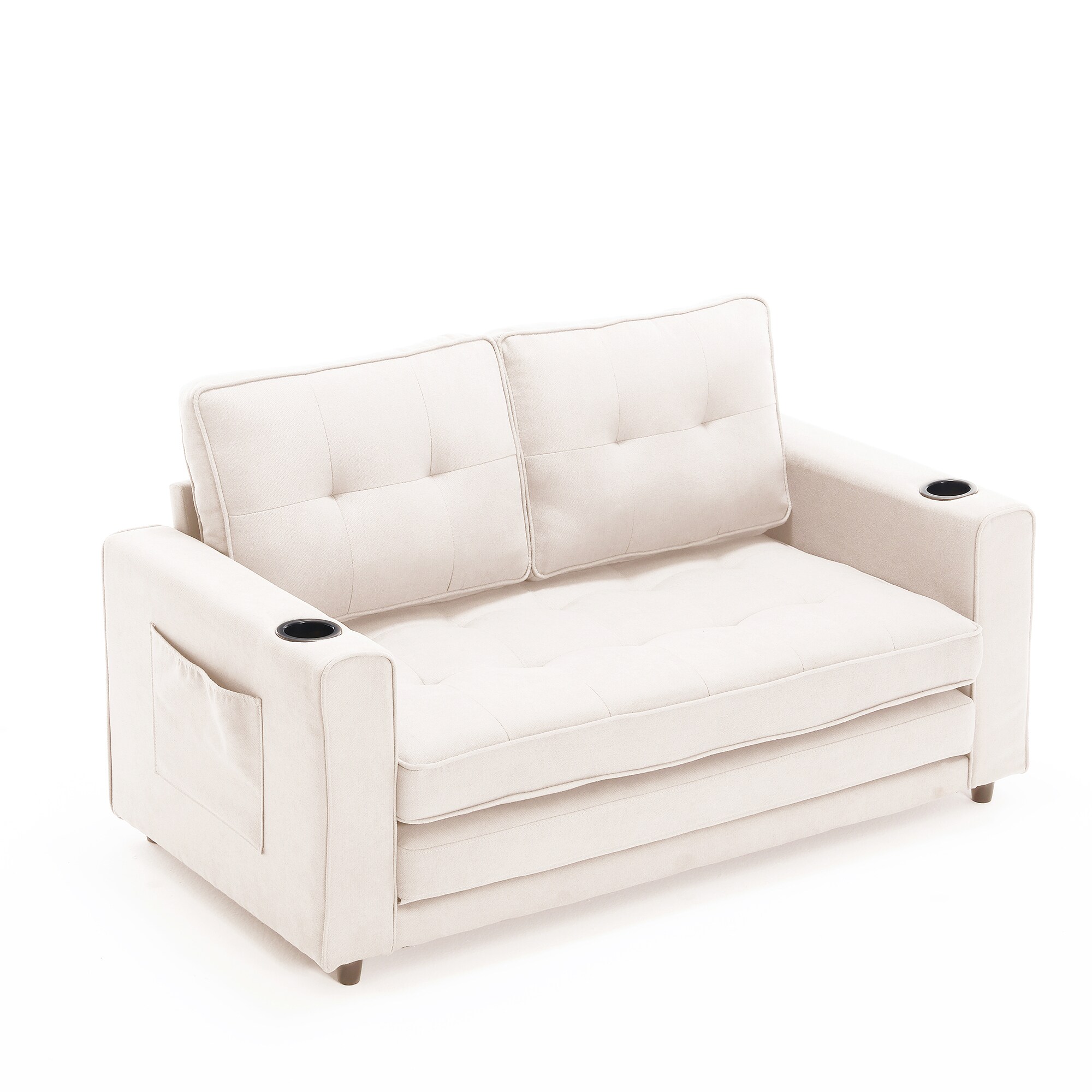 Bybafun YD2700037 55-in Casual Beige 2 -seater Reclining Sleeper