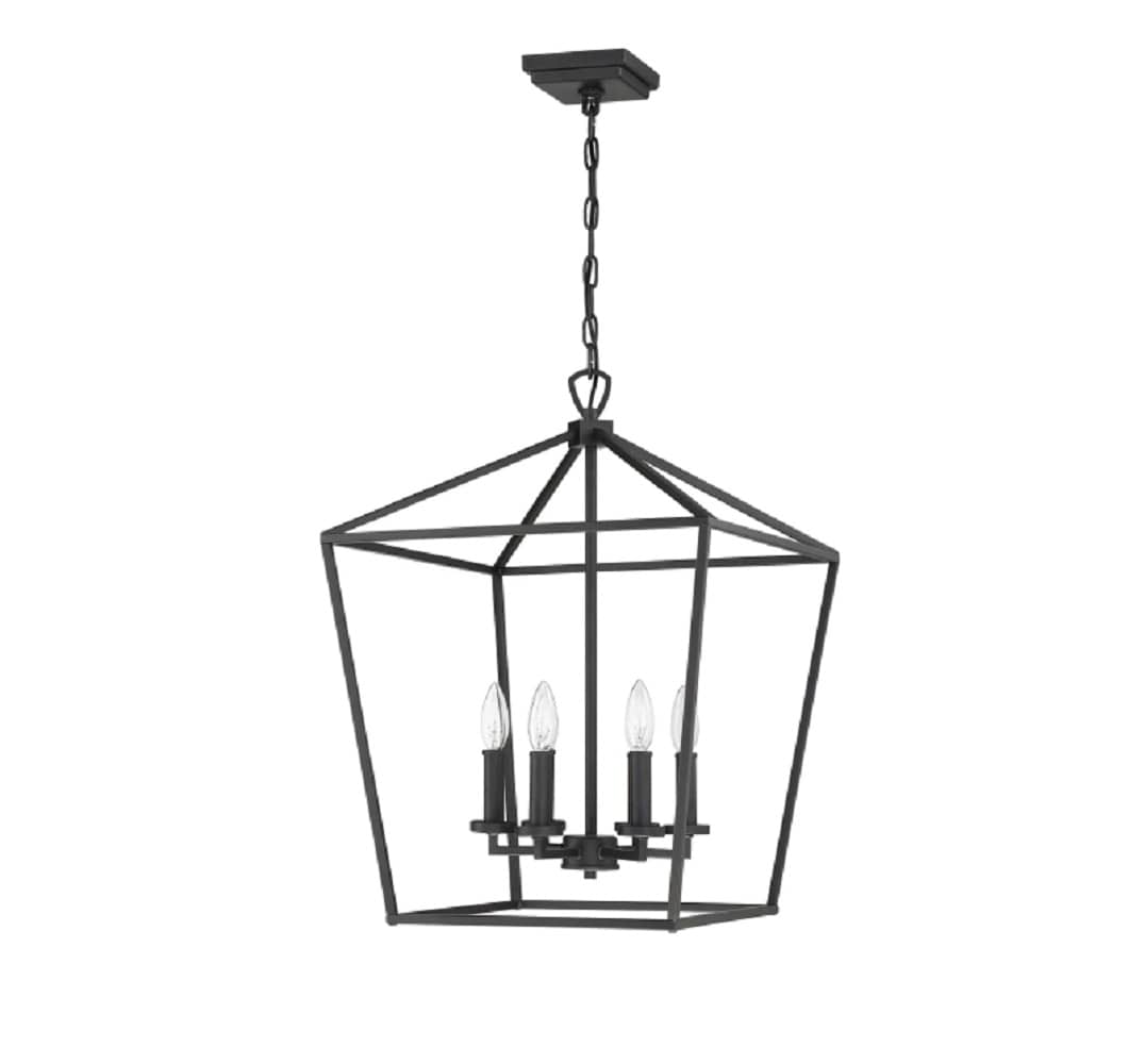 Signature Hardware 440559 Hillpoint 6-Light Black Transitional Geometric Medium Hanging Pendant Light