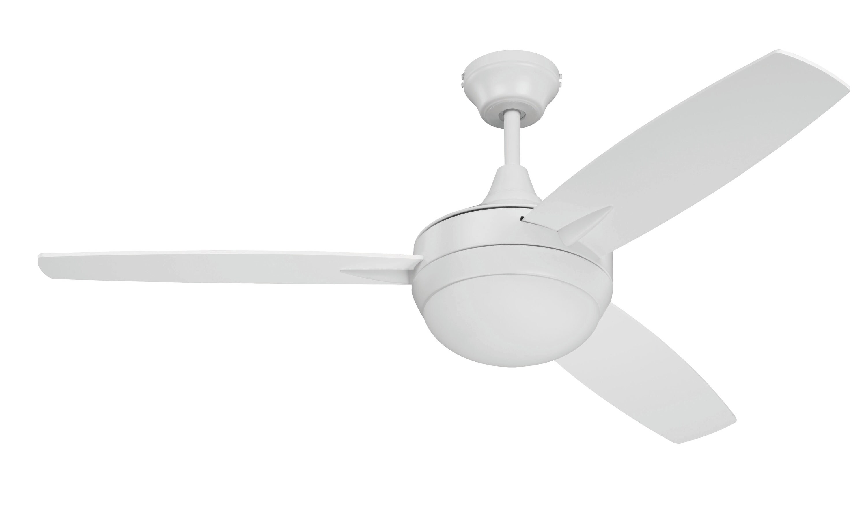 Craftmade TG52W3-UCI Targas 52-in White Integrated LED Indoor Downrod or Flush Mount Ceiling Fan with Light and Remote (3-Blade)