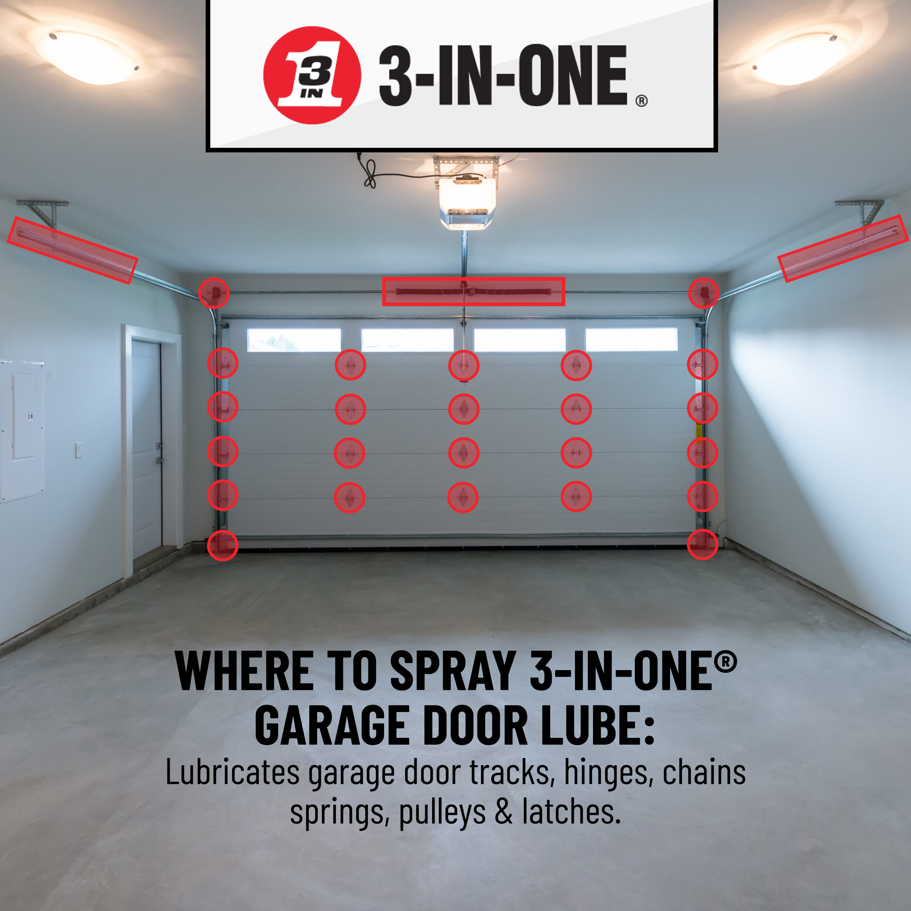 3-IN-ONE Professional Garage Door Lubricant with Smart StrawSprays 2 Ways,  11 OZ, 100584 