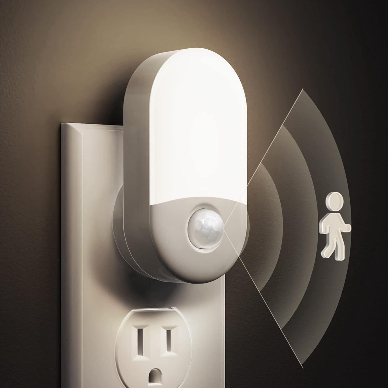 DORESshop Motion Sensor Night Light 2 Pack Motion Activated Night Light Daylight White Adjustable Brightness Motion Sensor Light Indoor Plug in for Nursery Kids Bedroom Bathroom Nightlight