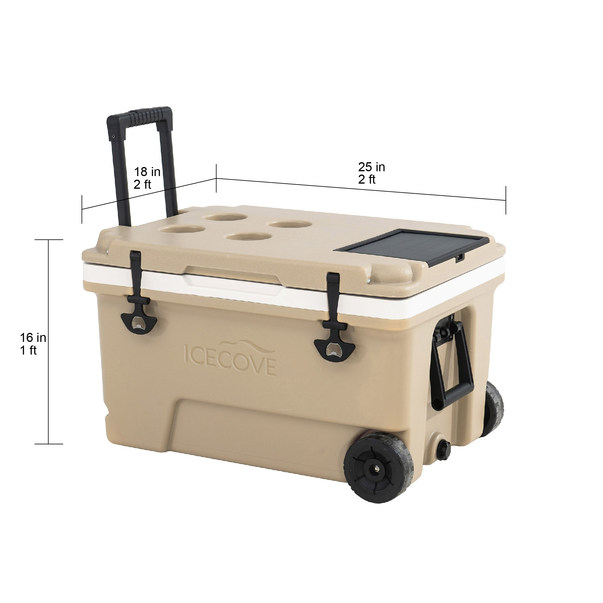 ICECOVE Mojave Desert Tan 60-Quart Wheeled Insulated Cart Cooler