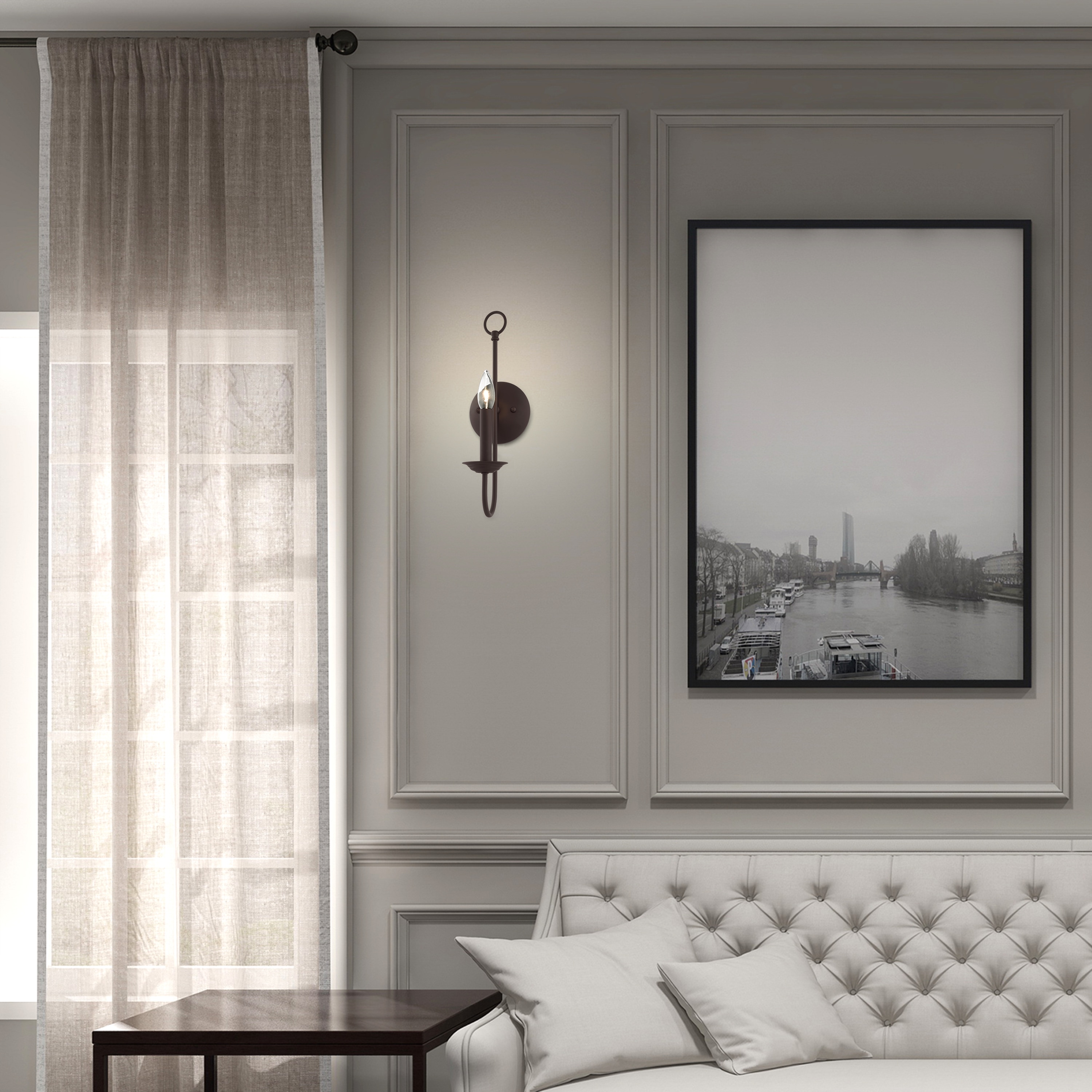 Estate Bronze Dimmable 5" Direct Wired Wall Sconce