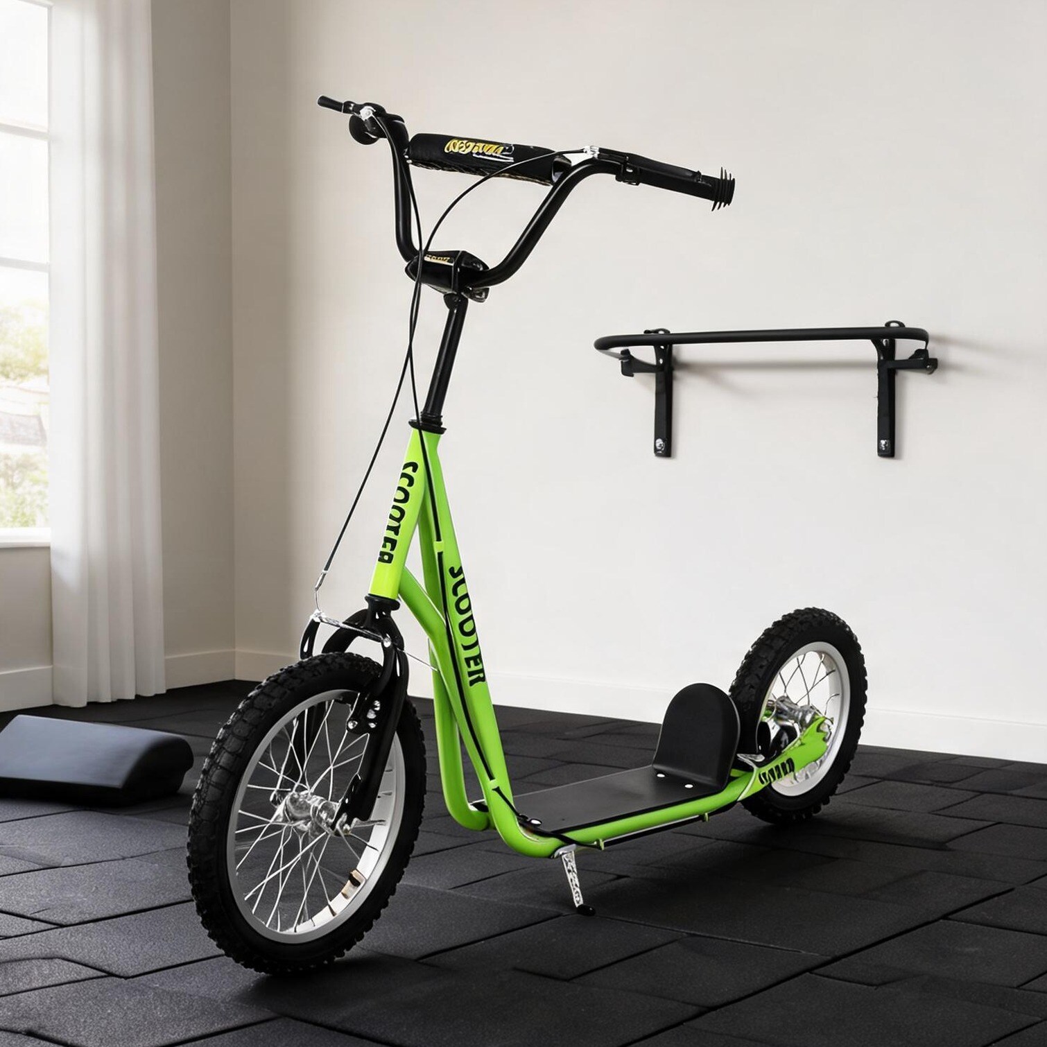 chillscreamni Adjustable Design Kids Scooters in Green 53.2 x 22.8 x 34.8 in with Practical Control