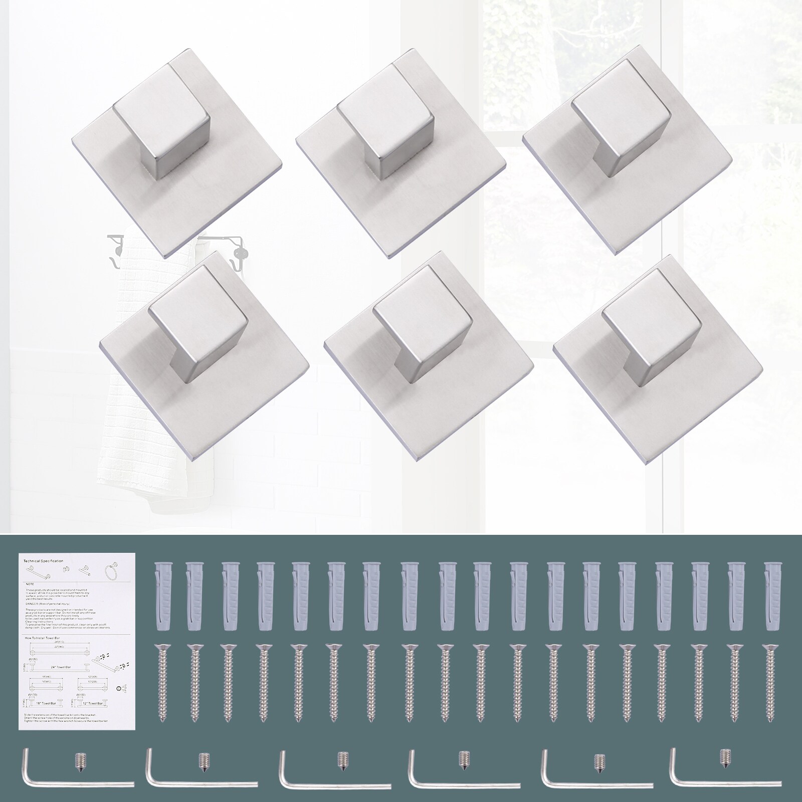 WOWOW 4060101X6-LW Robe-Hooks - View #3
