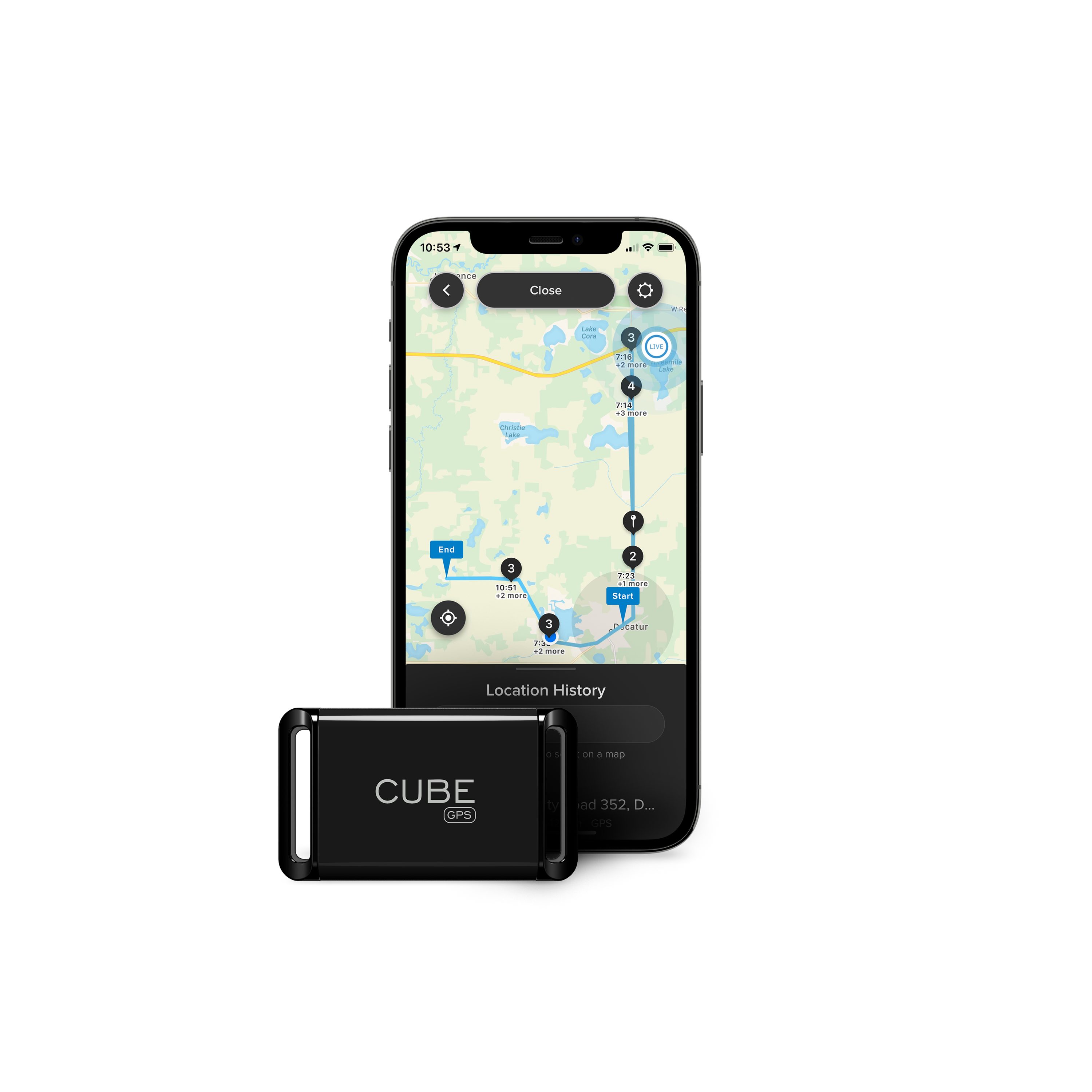 Cube Tracker Cube GPS Item Locator with Worldwide Real-Time Tracking, Voice  Control, and App Compatibility - Works with Google Assistant