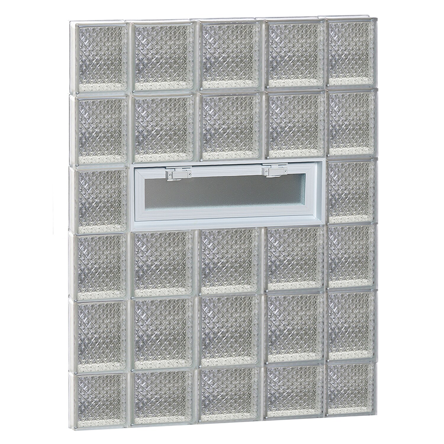 REDI2SET V3646DP Diamond Glass 34-3/4-in x 44-1/2-in Frameless Replacement Vented Glass Block Window