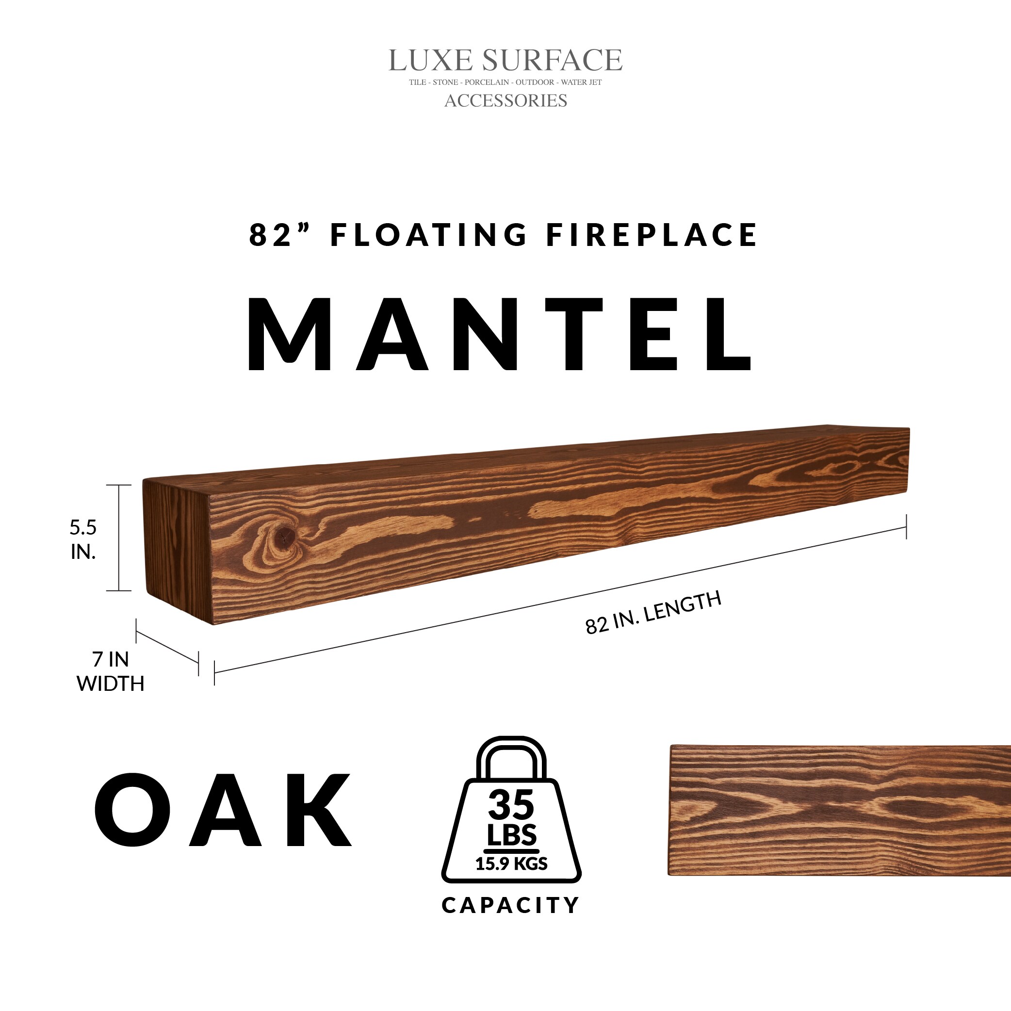 Luxe Surface Group 82 OAK AGED Mantel-Shelves - View #3