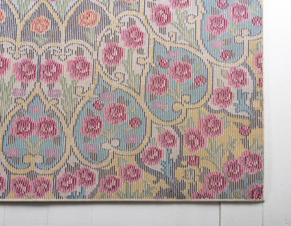 8' x 10' Blue Multi-Color Synthetic Bohemian Area Rug