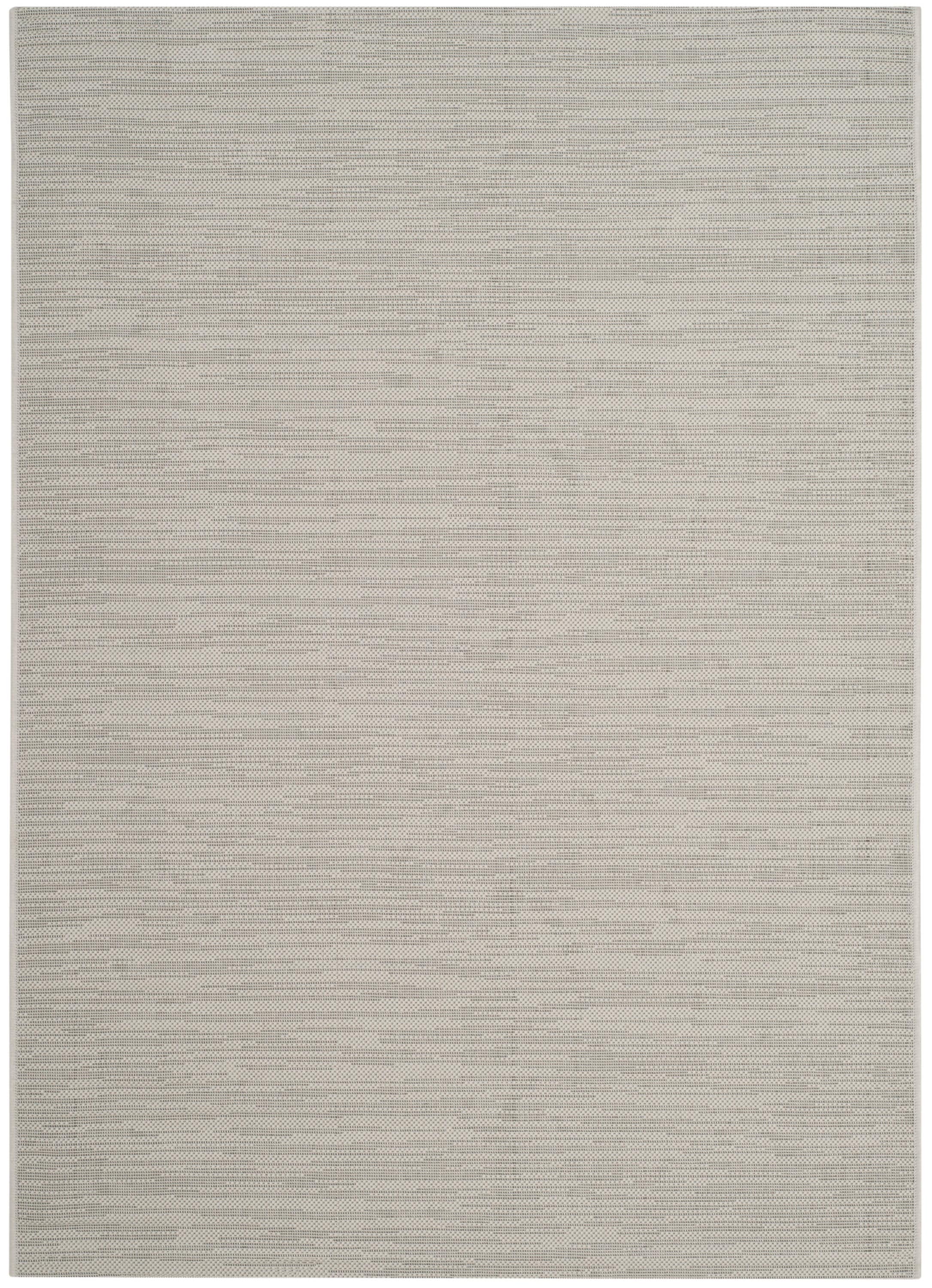 Easy-Care Reversible Light Grey Synthetic Area Rug, 4' x 5'7"