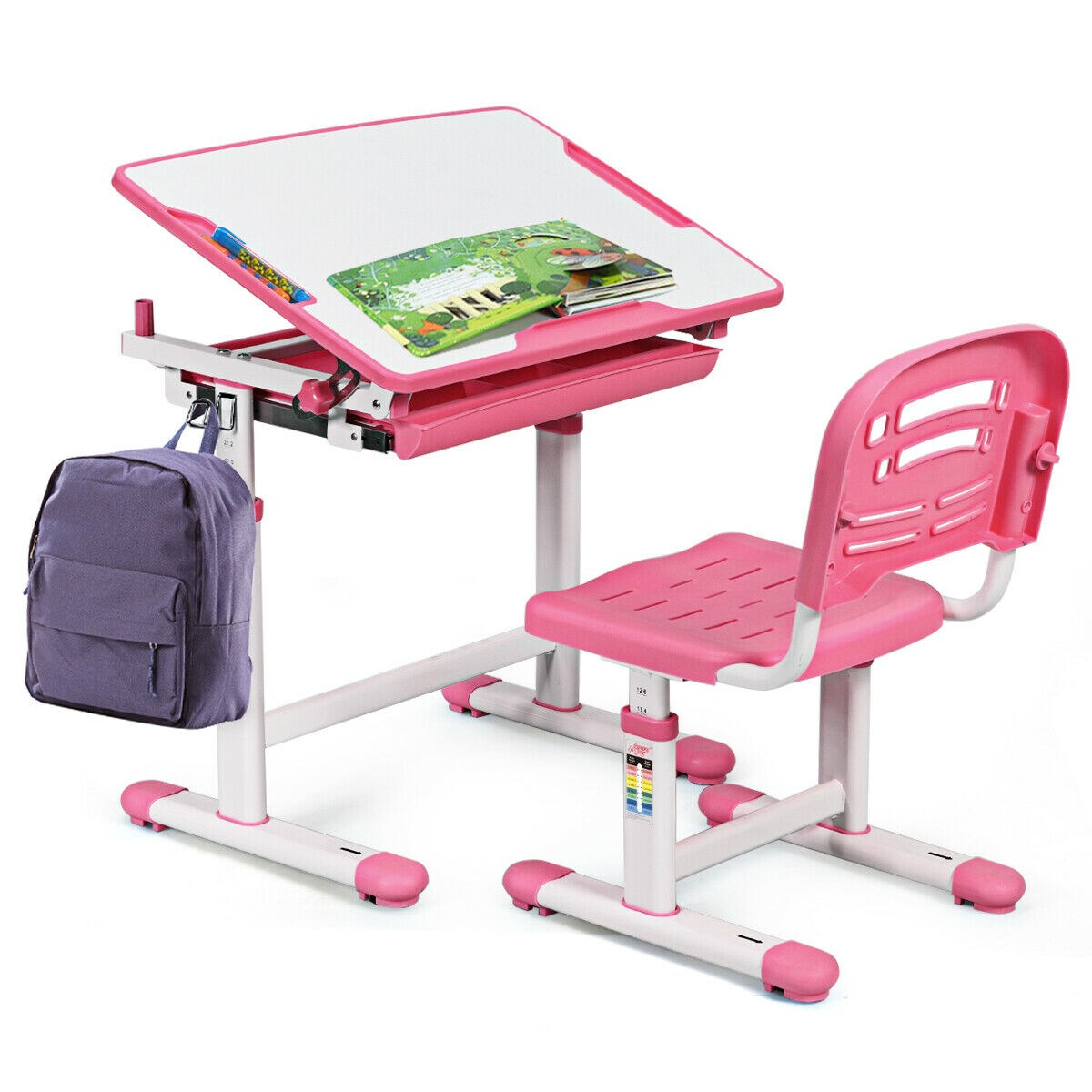 Goplus 19.5-in Pink Modern/Contemporary Poplar Standing Desk with